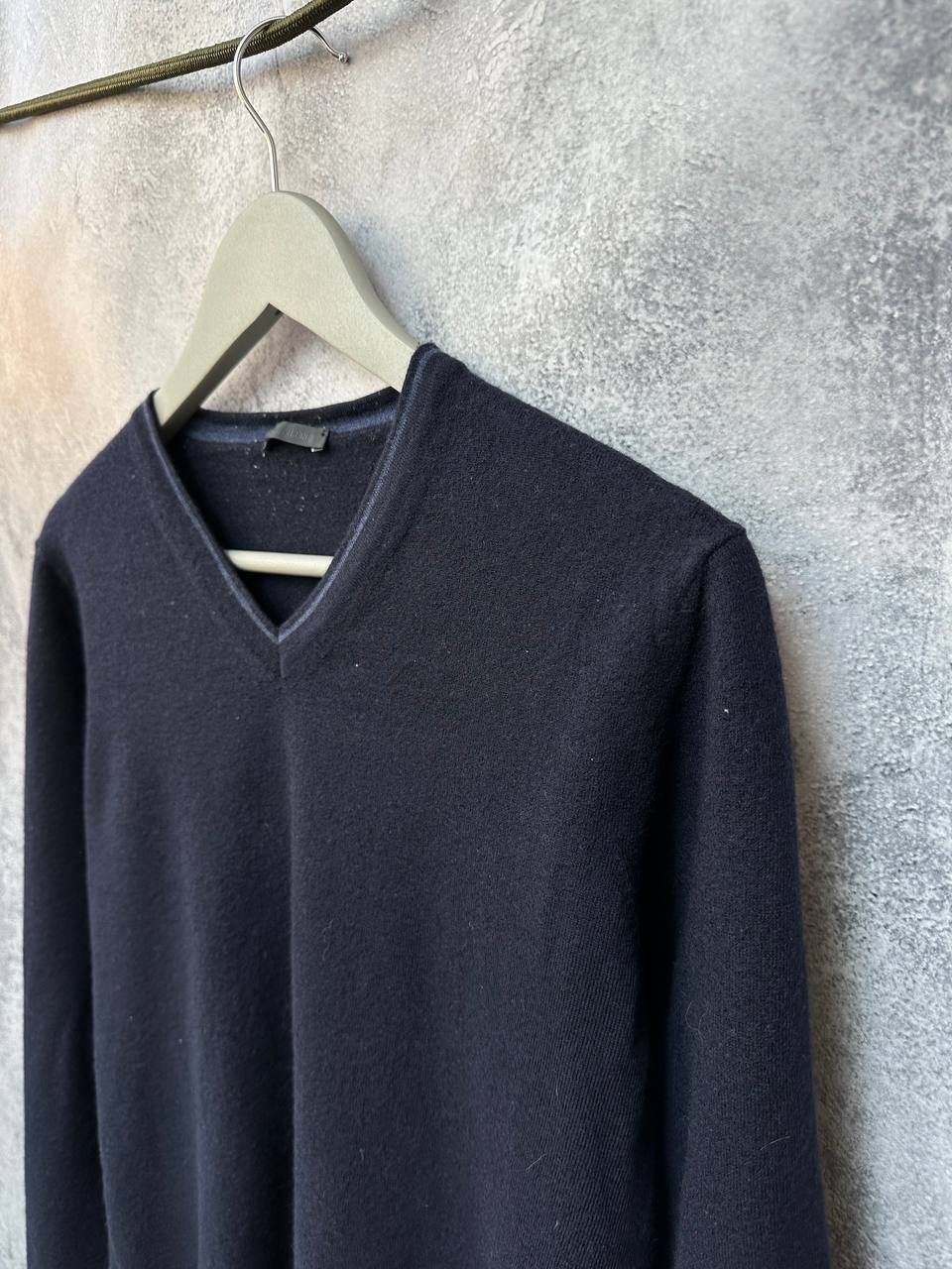 Pal Zileri Pal Zileri V-Neck Sweater Navy Wool Long Sleeve Jumper Size US XL / EU 56 / 4 - 6 Thumbnail