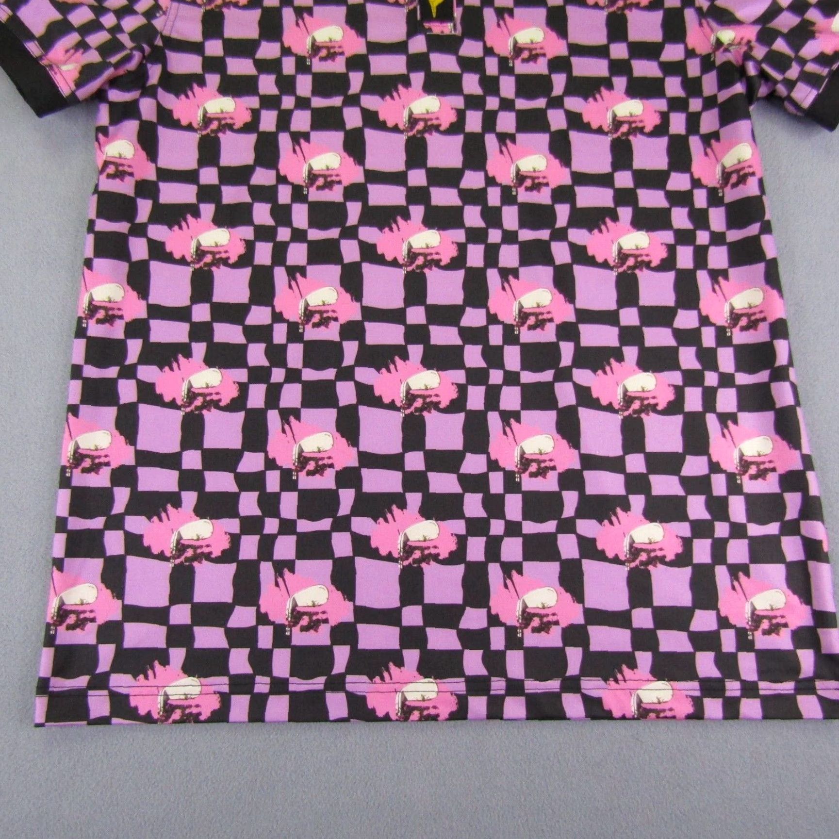 Lululemon The Club(S) Polo Shirt Mens Medium Pink Black Golf Club Print Golfer Performance Size US M / EU 48-50 / 2 - 3 Thumbnail