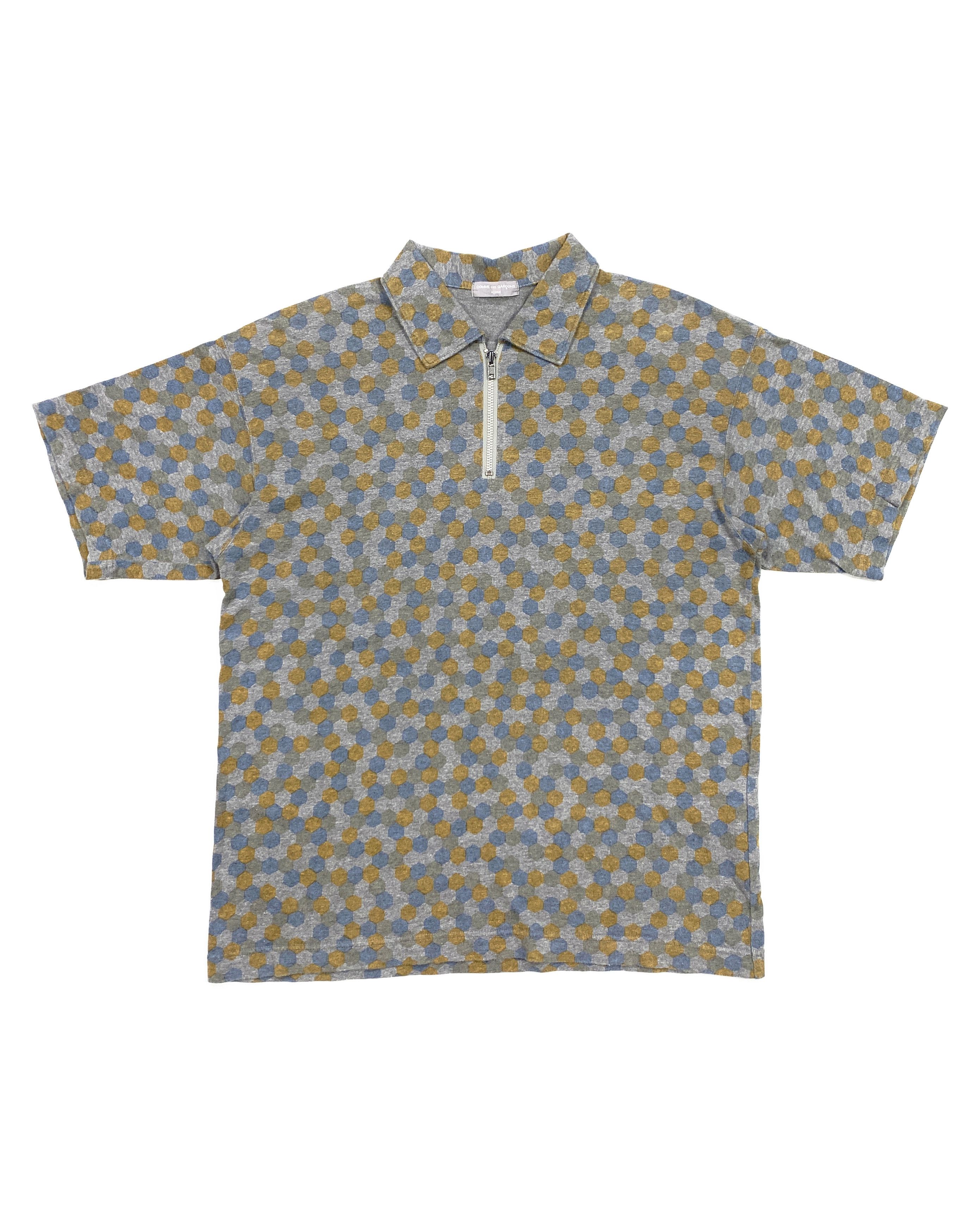 Comme des Garcons × Comme des Garcons Homme × Comme des Garcons Homme Plus 2000 Hexagon Pattern Polo Shirt Size US M / EU 48-50 / 2 - 1 Thumbnail
