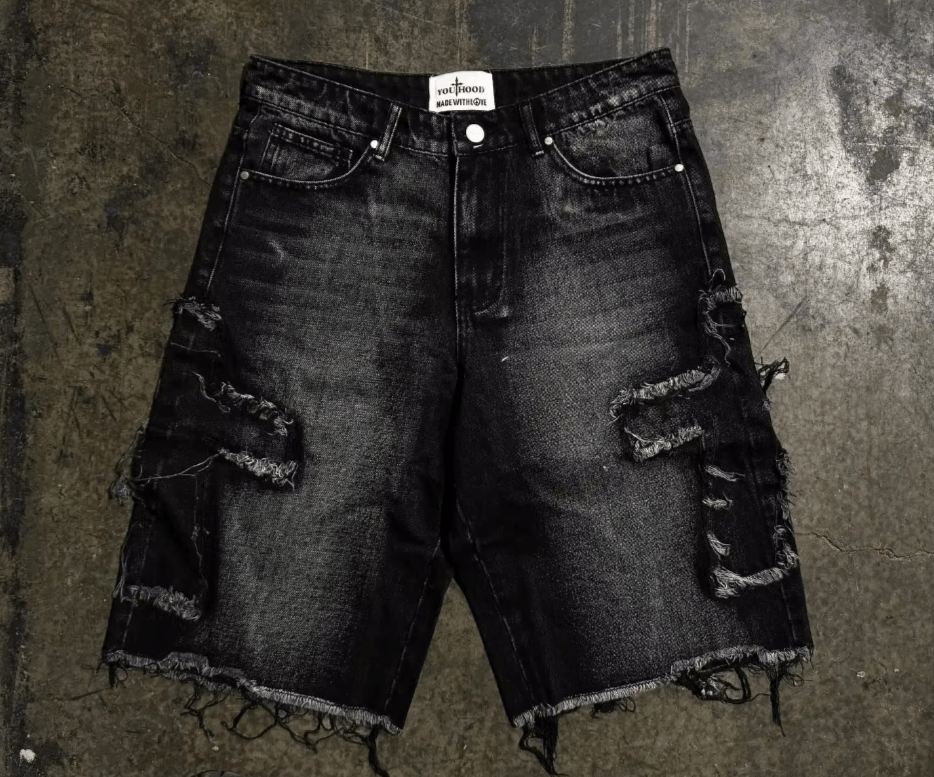 Japanese Brand street hip hop distressed denim shorts Size US 34 / EU 50 - 1 Thumbnail