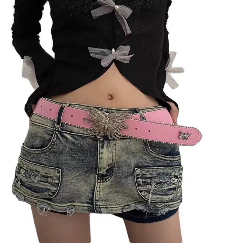 Cowboy Equipment Butterfly Buckle Pu Leather Belt Size ONE SIZE - 3 Thumbnail