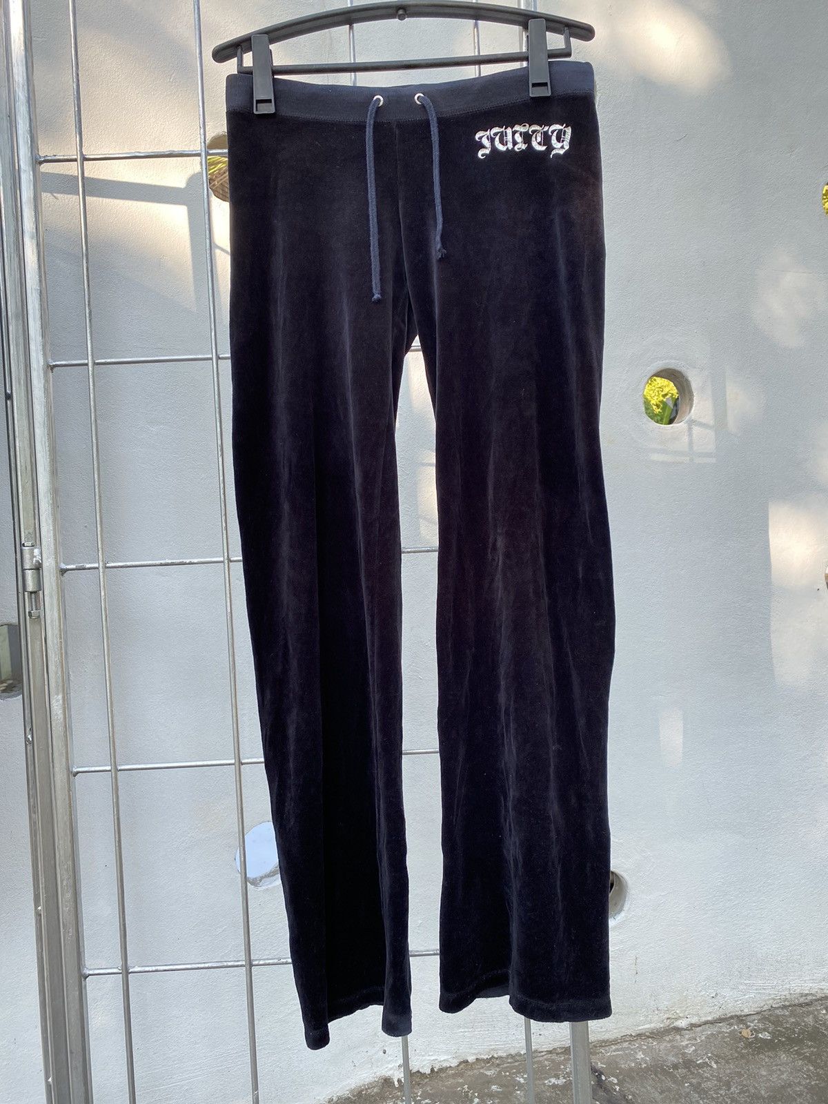 image of Juicy Couture Juicey Couture Dark Grey Velvet Relaxed Pants in Blue, Women's (Size 30)