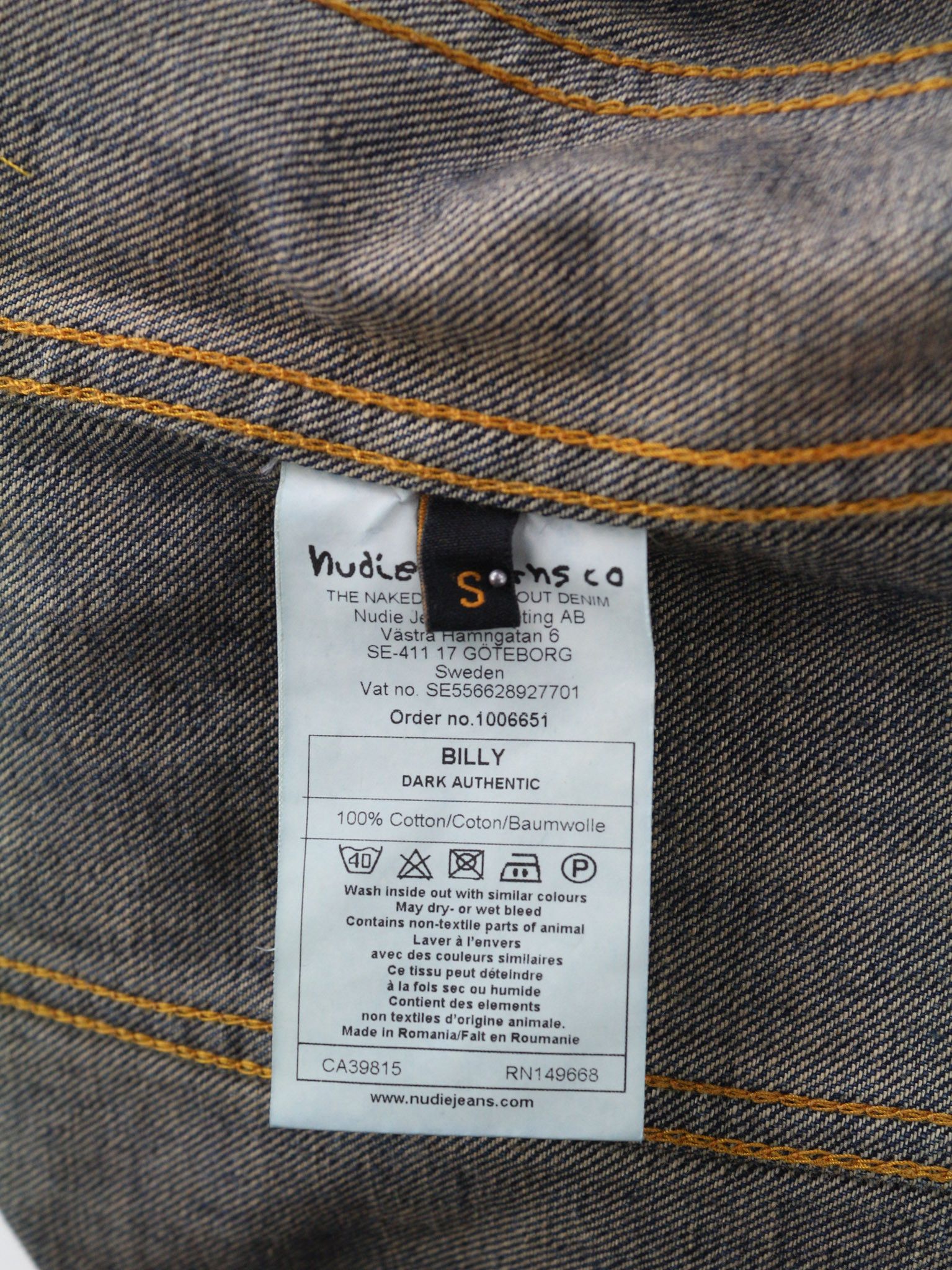 Nudie Jeans BILLY DARK AUTHENTIC DENIM S Blue Denim Jacket 80392 Size US S / EU 44-46 / 1 - 7 Thumbnail