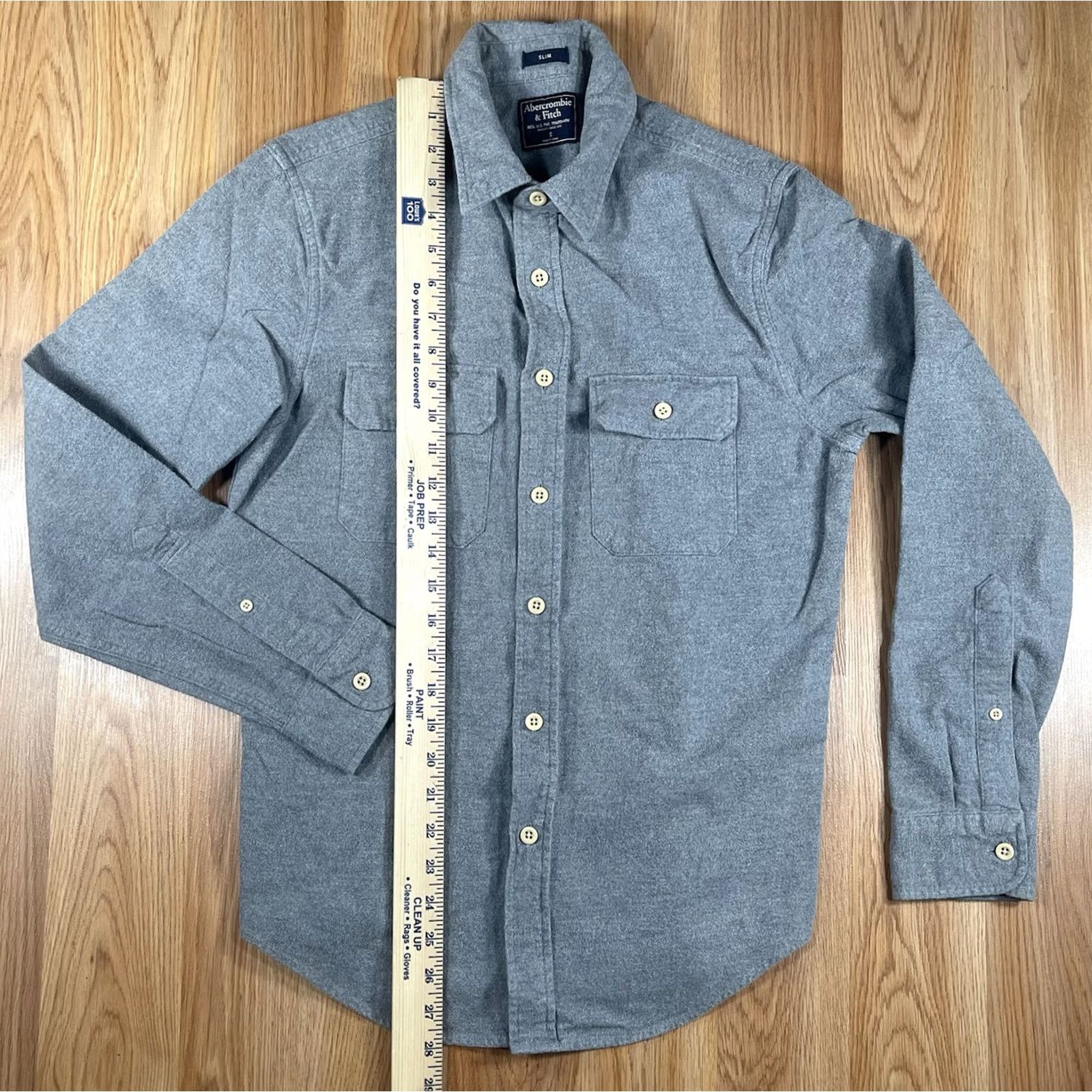 Abercrombie & Fitch Abercrombie & Fitch Slim Fit Long Sleeve Button Up Casual Shirt Mens Size S Gray Size US S / EU 44-46 / 1 - 3 Thumbnail