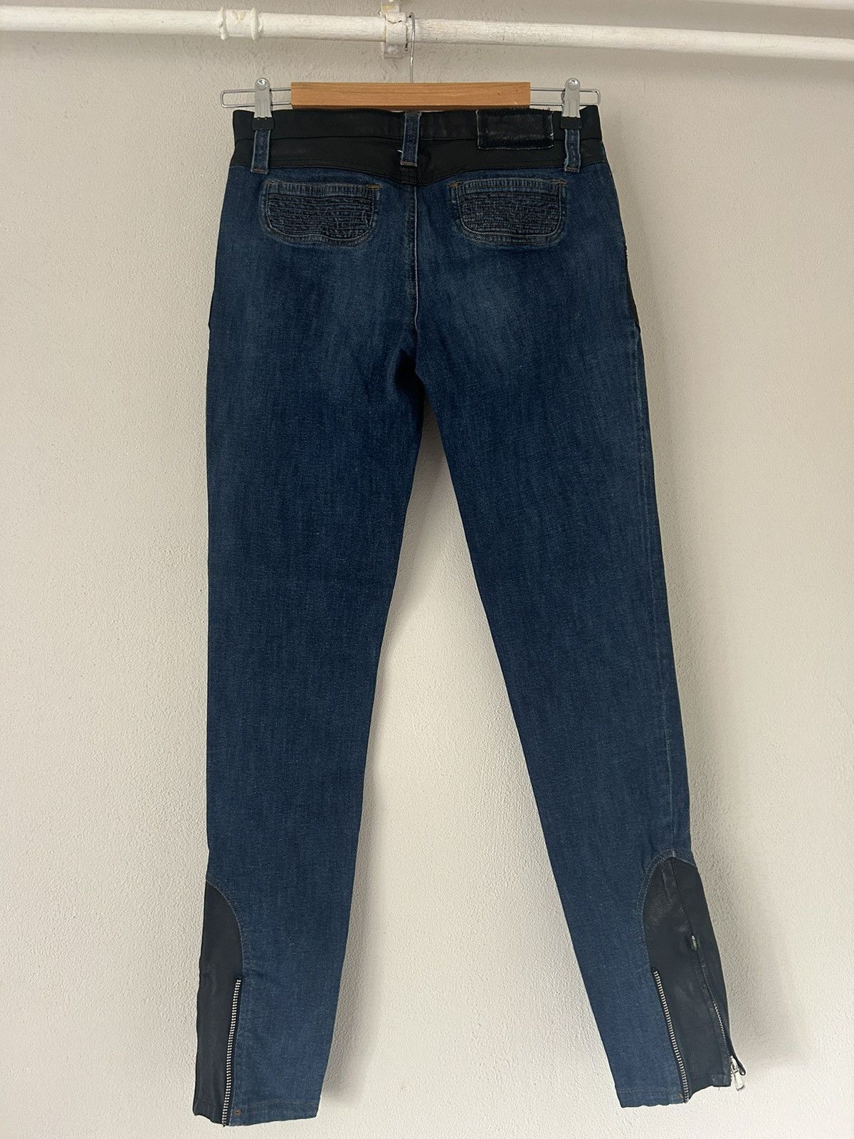 Dolce & Gabbana Denim Zipper Jeans with Leather Applications Size US 30 / EU 46 - 2 Thumbnail
