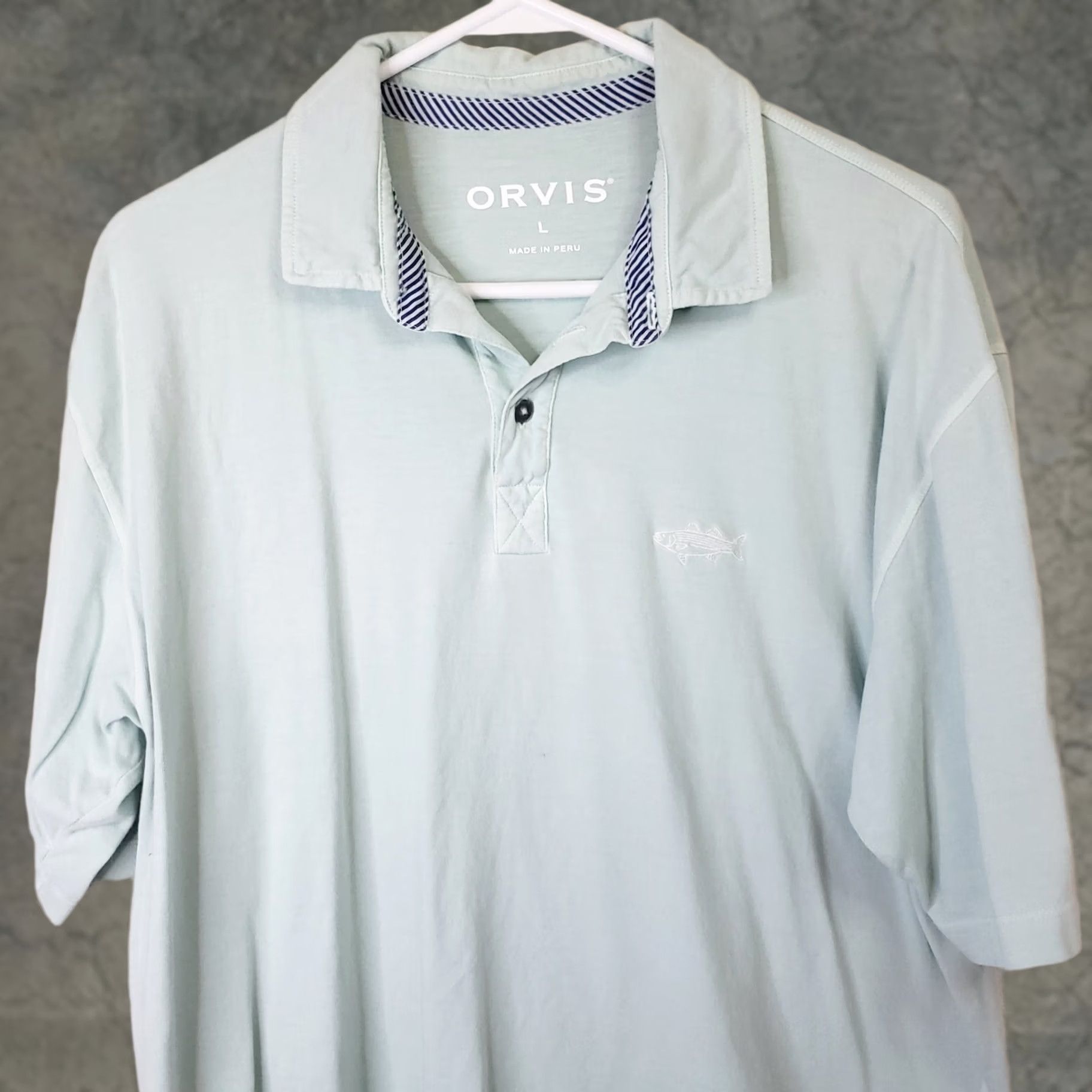 Orvis Orvis Polo Shirt Mens L Blue 100% Cotton Knit Short Sleeve Logo Embroidered Polo Golf Fishing Outdoor Preppy Beach Sports Shirt Size US L / EU 52-54 / 3 - 1 Thumbnail