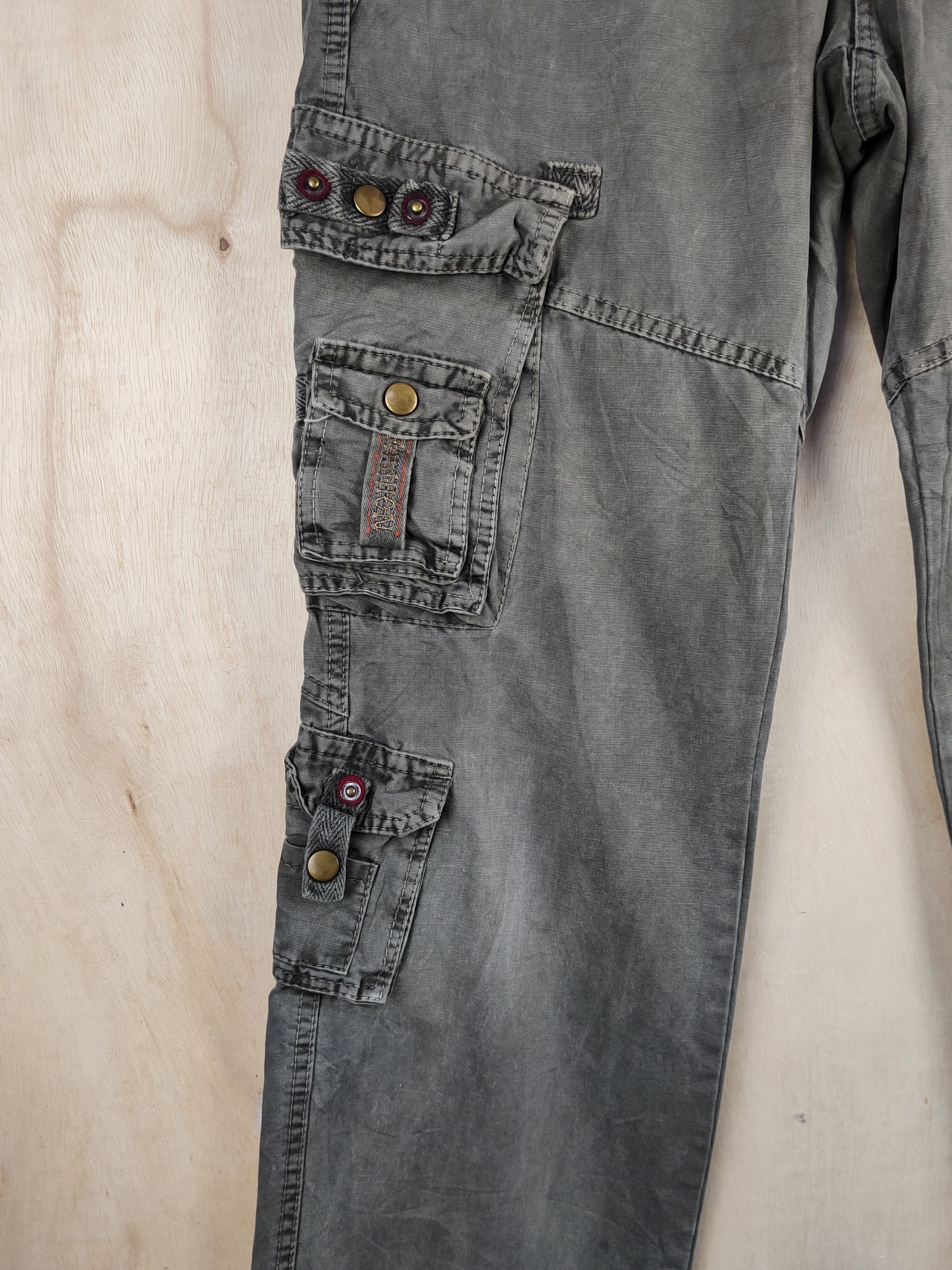 Japanese Brand DL Junye Olive Faded Multipocket Tactical Cargo Pants #S2439 Size US 30 / EU 46 - 4 Thumbnail