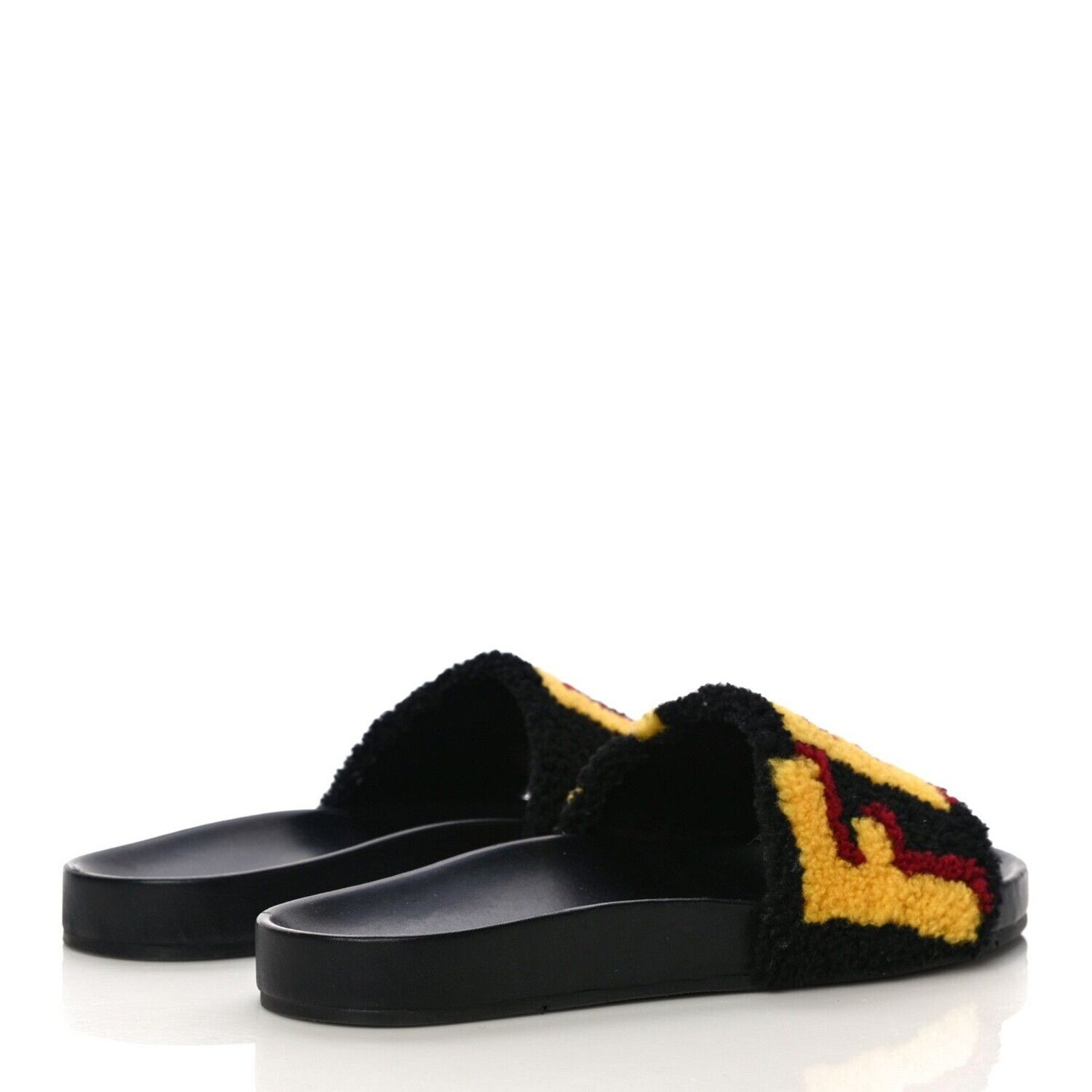 Fendi Fendi Mens Shearling Fur Logo Flat Slide Sandal Flip Flop 7 Size US 7 / EU 40 - 10 Thumbnail