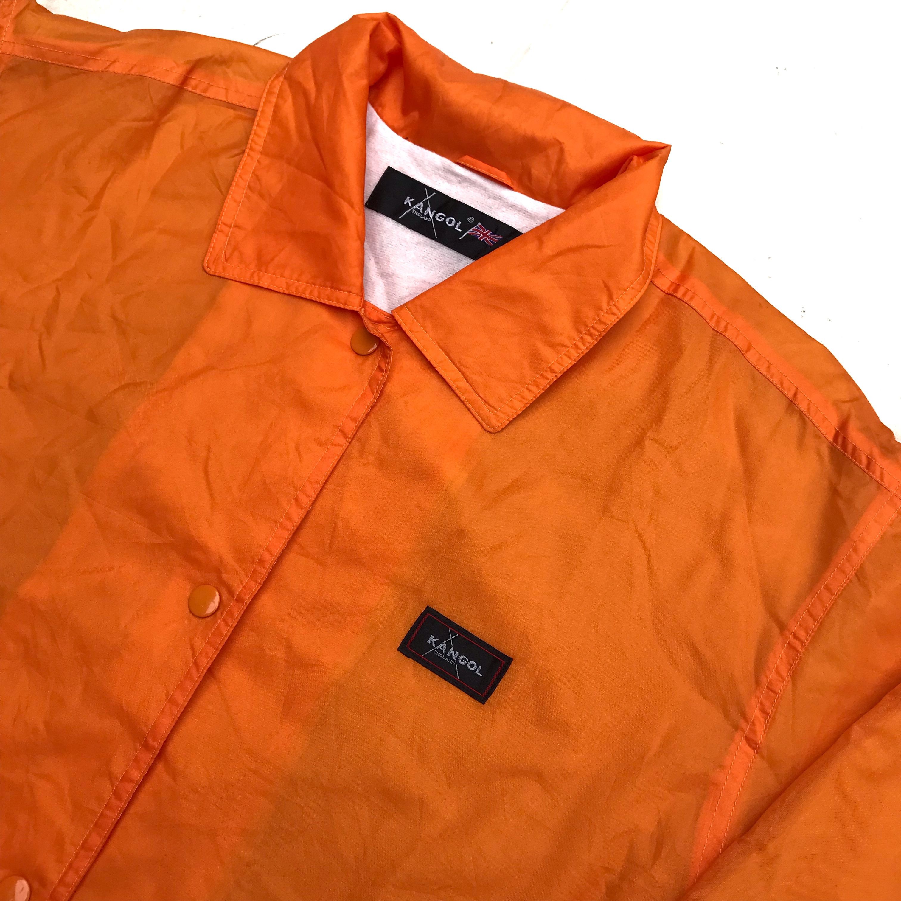 Vintage Kangol Windbreaker Orange Jacket button zip sizs Xl