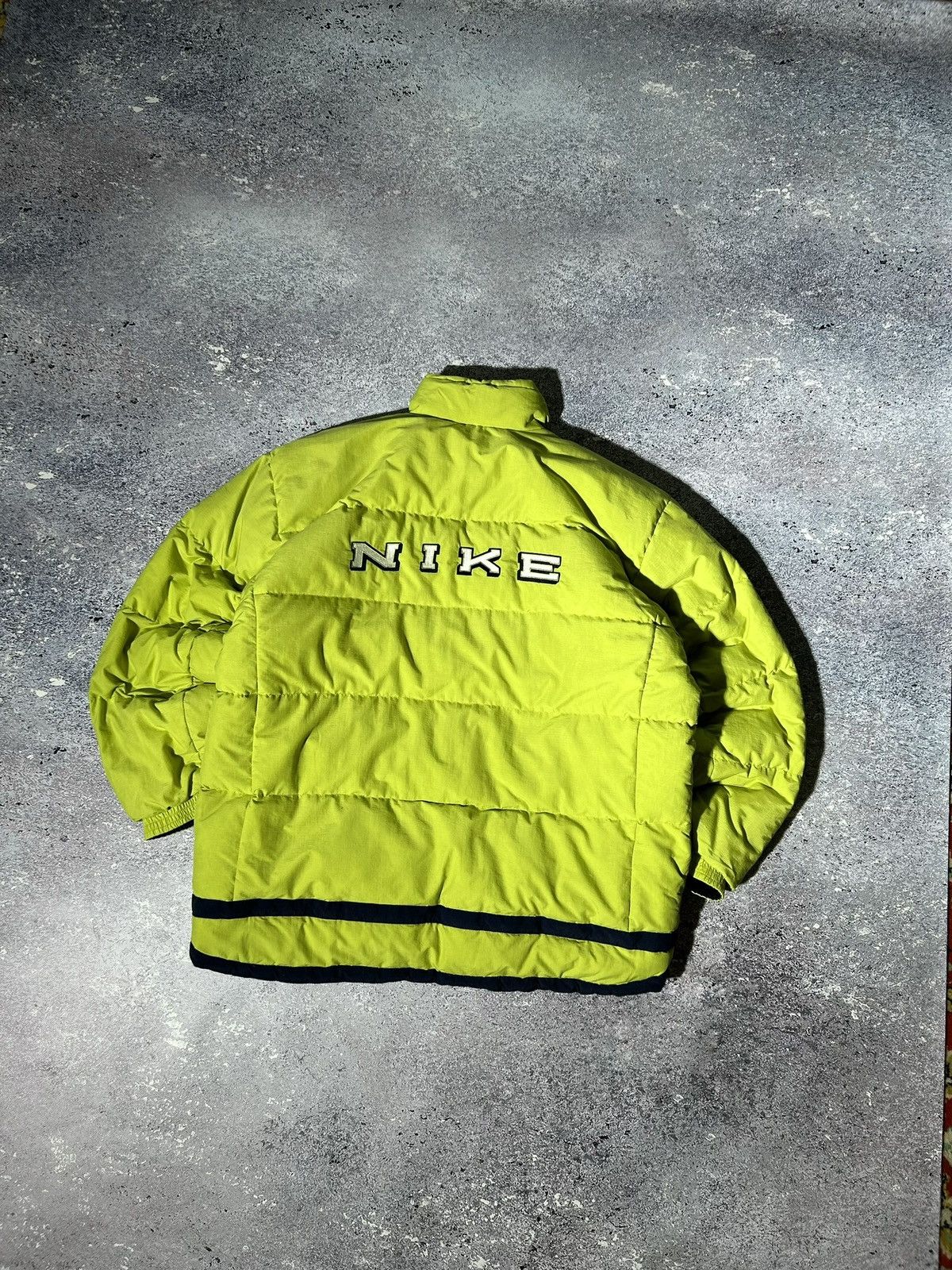 image of Nike Jacket Down Puffer Big Logo Embroidered Gorpcore in Green, Men's (Size XL)