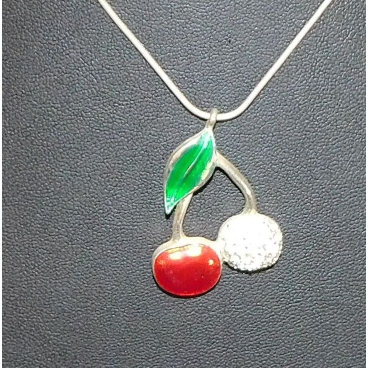 Other Icing Y2K Rockabilly Rhinestone Cherry Necklace Size ONE SIZE - 2 Thumbnail
