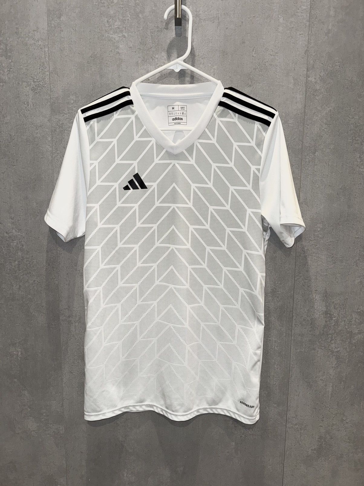 Adidas Men’s Adidas White Geometric Pattern Training Jersey Size US M / EU 48-50 / 2 - 1 Thumbnail