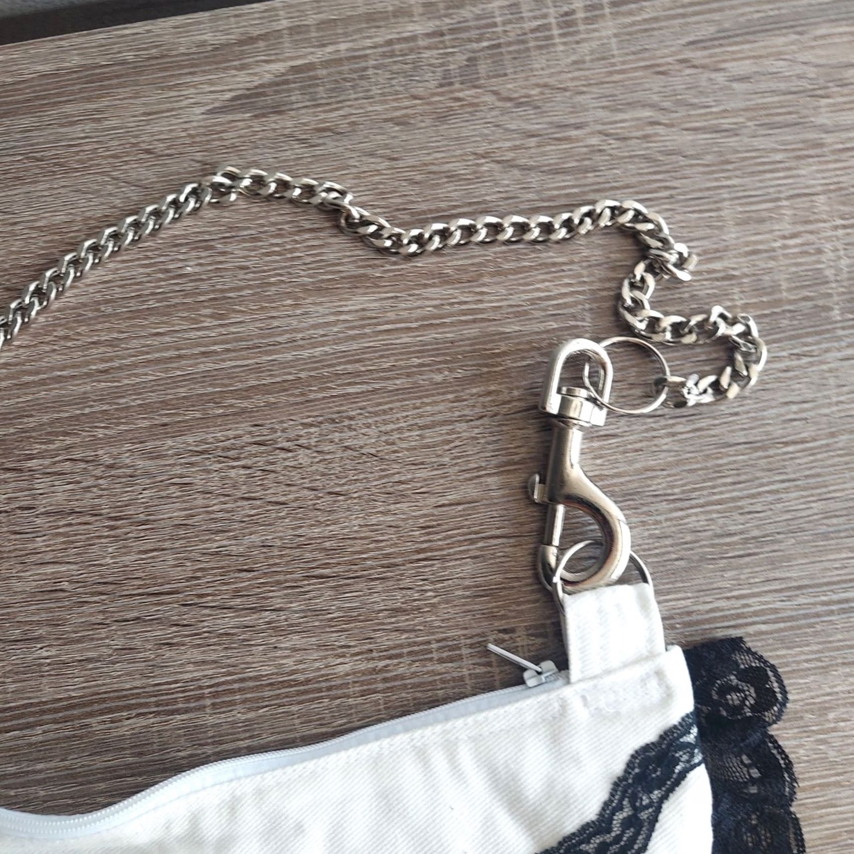 Vintage Handmade Black Lace Shoulder Bag with Chain Strap Pins - Small Women’s Bag, Silver Handle, Personalize, Stylish, Unbranded, Women, Bag Size ONE SIZE - 5 Thumbnail