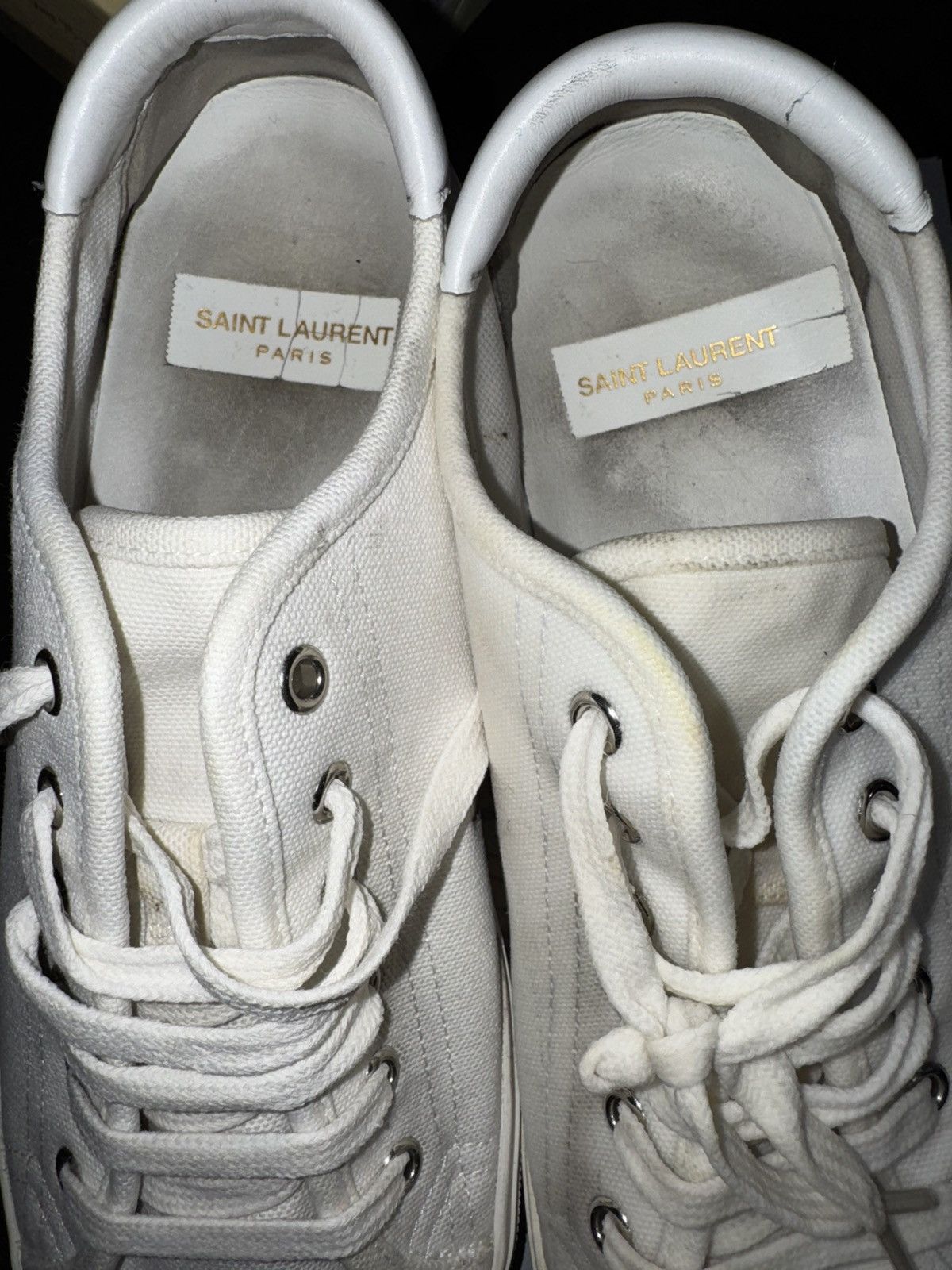 Saint Laurent Paris Saint Laurent Distressed Malibu Optic Canvas Sneaker Size US 9 / EU 42 - 5 Thumbnail