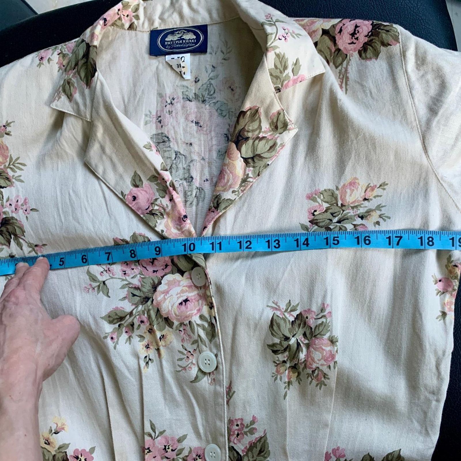 Other VINTAGE 80s BRITISH KHAKI ROBERT LIGHTON FLORAL TEA DRESS Size S / US 4 / IT 40 - 9 Thumbnail