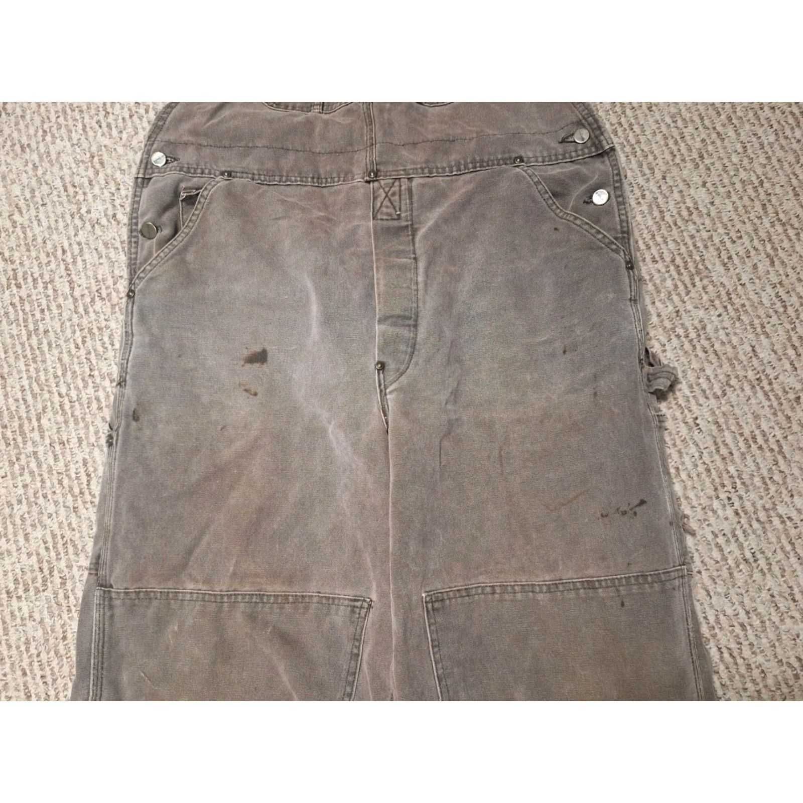 Carhartt VINTAGE Carhartt Dungarees 40 Tan Overalls Mens Trousers Workwear Casual Vintage USA 90s Grunge Retro Logo Quilted Canvas Cotton Size US 40 / EU 56 - 3 Thumbnail