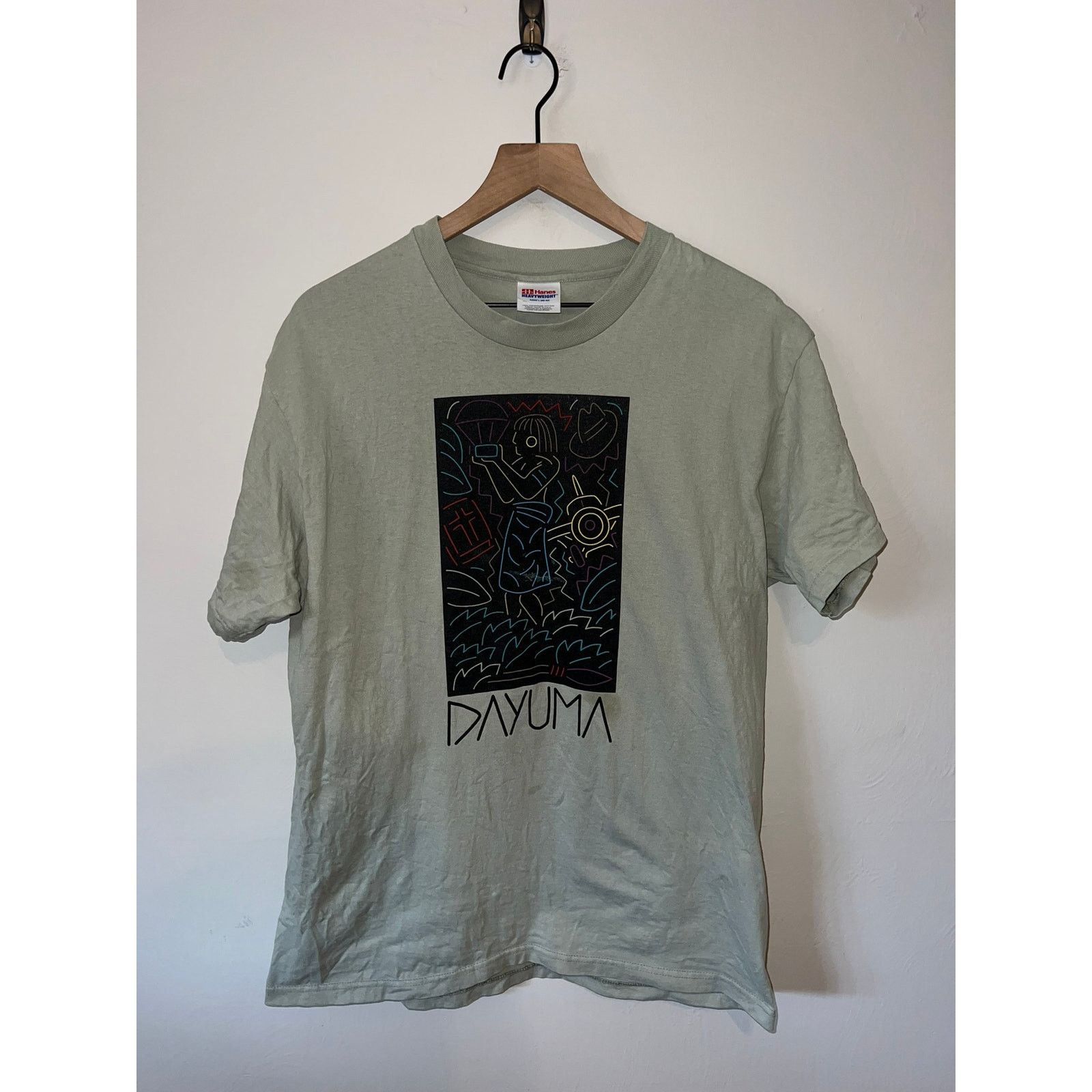 Hanes Vintage Dayuma Shirt Christian Green Art Jim Elliot Tee 90s Size US L / EU 52-54 / 3 - 1 Thumbnail