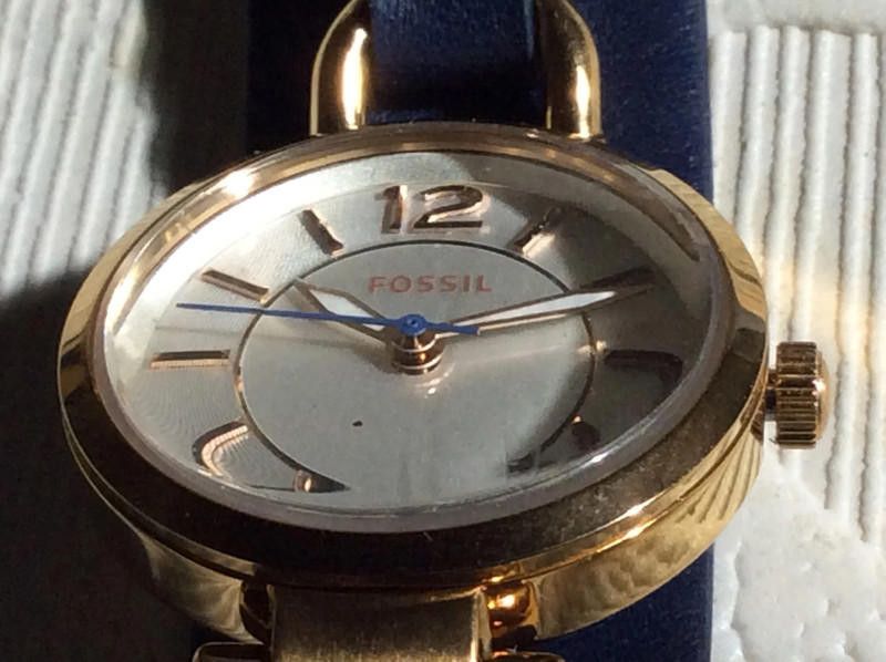Fossil Fossil ladies navy leather strap watch Size ONE SIZE - 7 Thumbnail