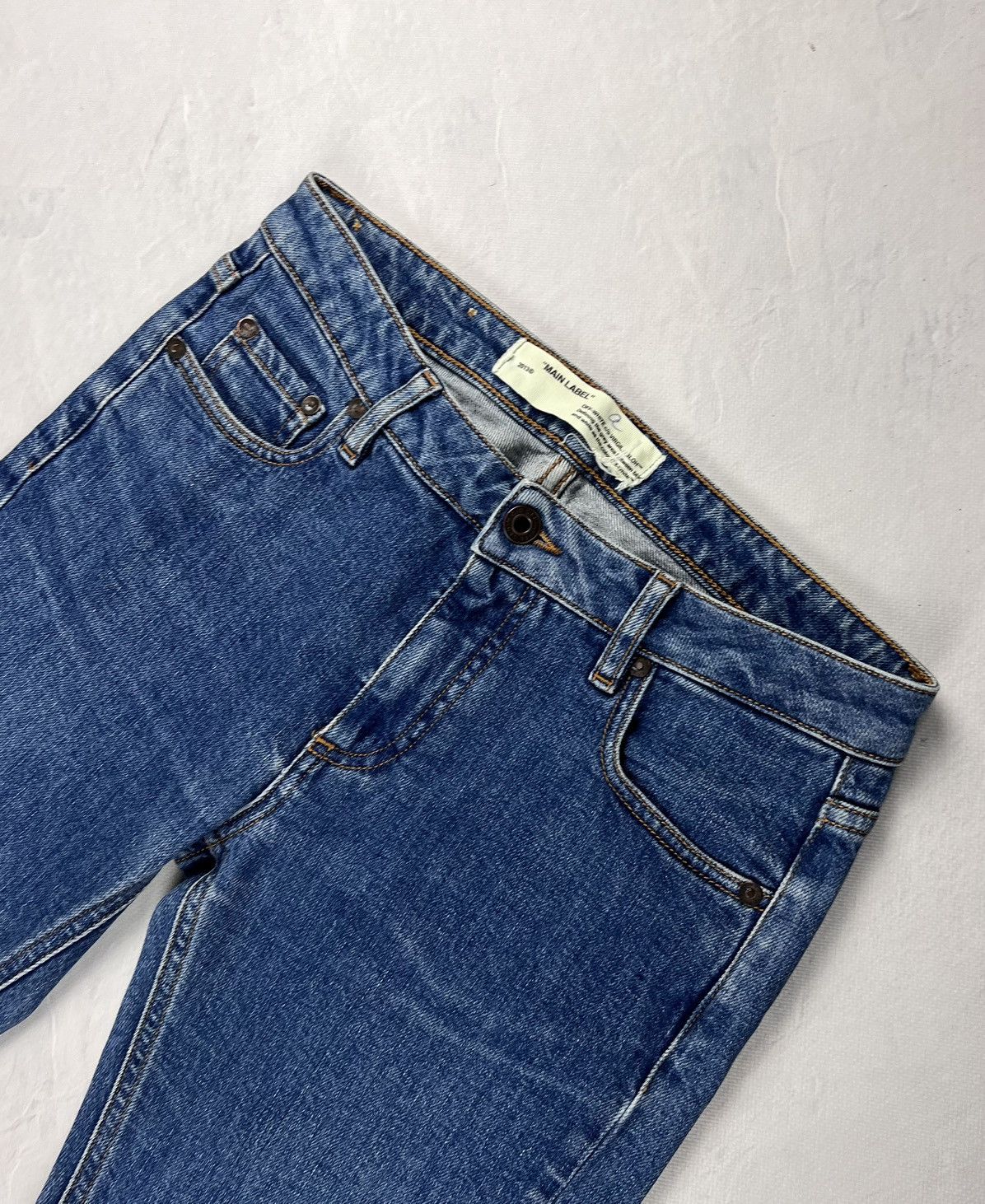 Le Grande Bleu (L.G.B.) × Off-White × Vintage Avant Garde Japanese Denim Off-White Luxury Streetwear Y2k Size US 27 - 6 Thumbnail