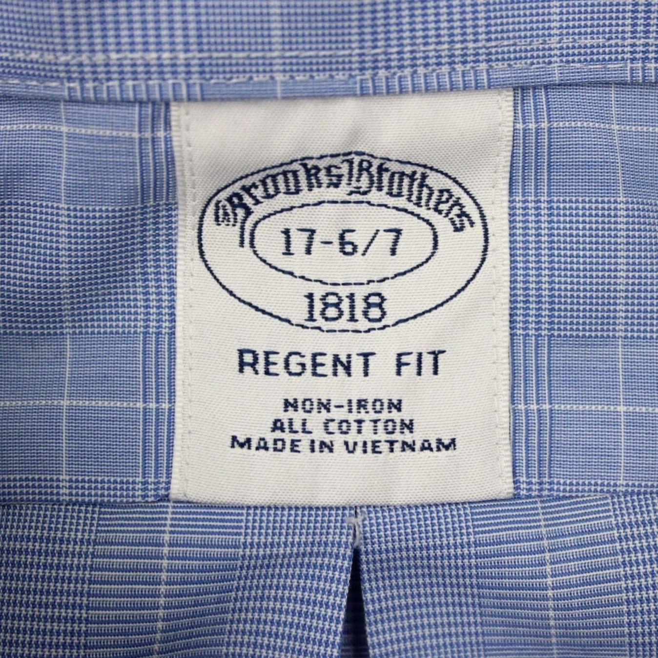 Brooks Brothers Brooks Brothers Regent Dress Shirt Mens 17 6/7 Blue Non-Iron Cotton L/S Shirt Size 46R - 7 Thumbnail