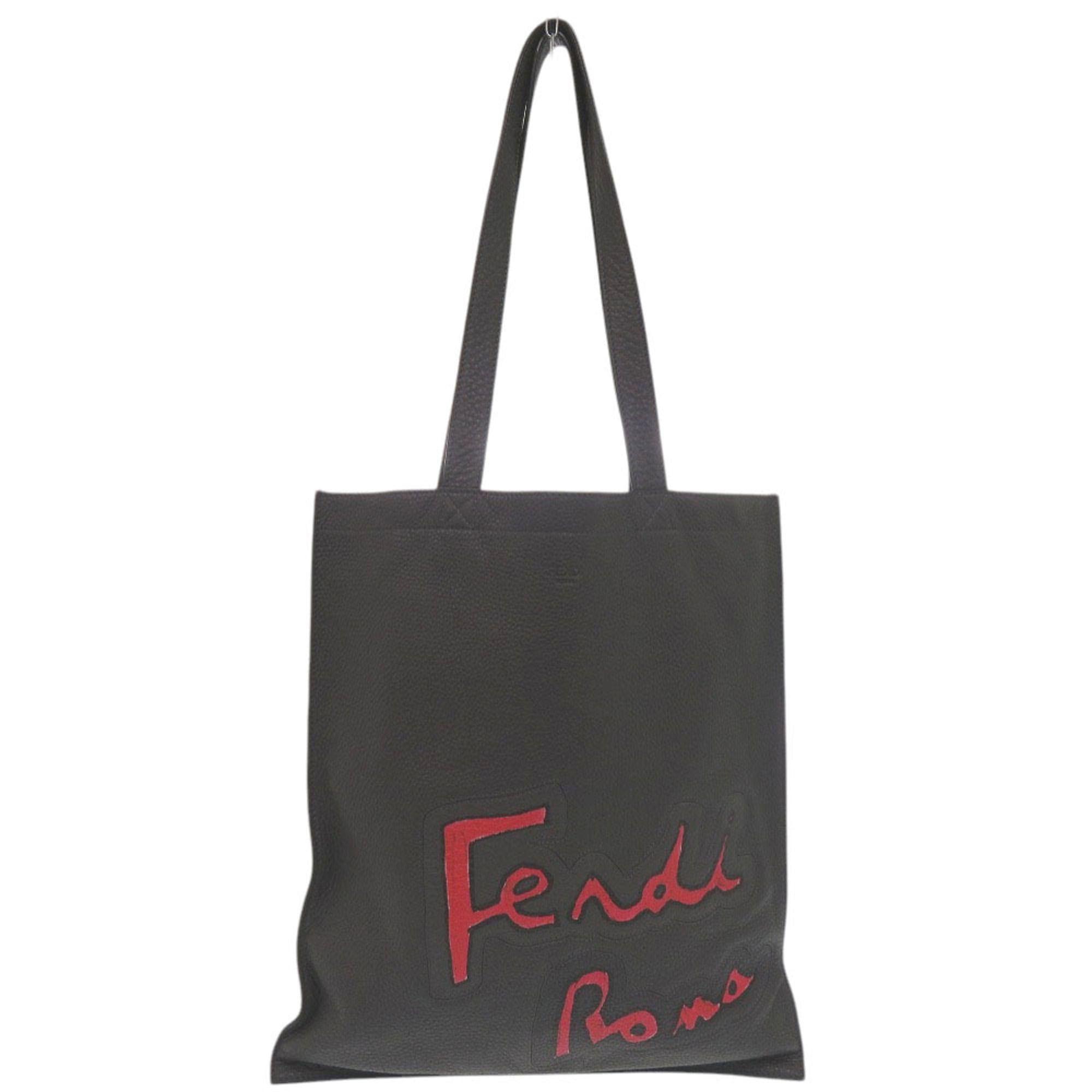 Fendi Fendi Roma Flat Tote Bag 7VA426 Silver Hardware Leather Suede Gray Red One Shoulder 1683FENDI Size ONE SIZE - 1 Thumbnail