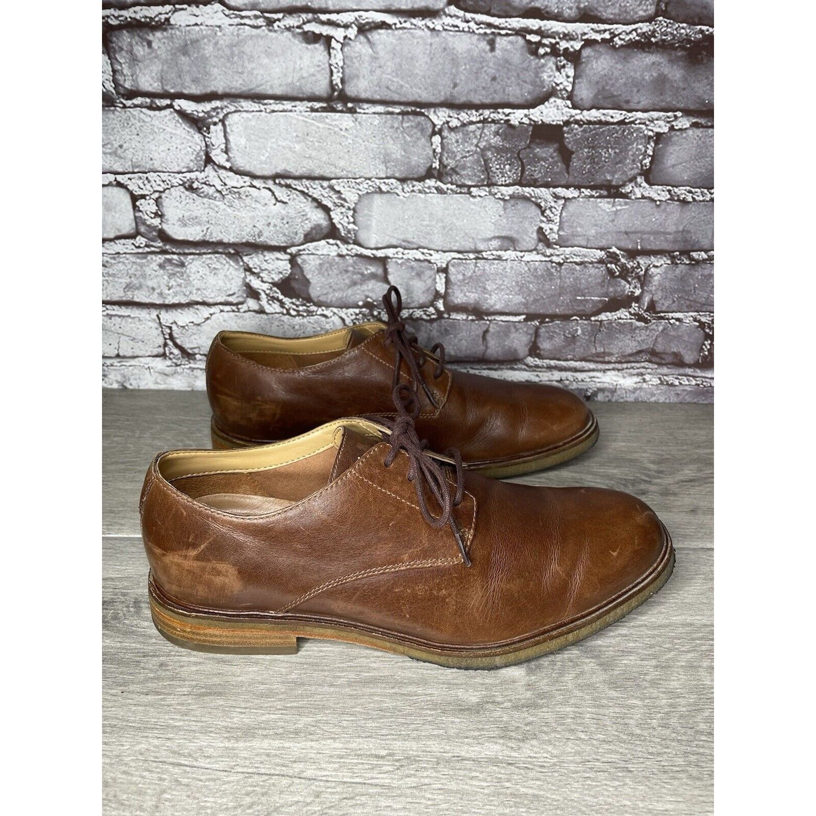 Clarks Clarks Brown Leather Oxfords Lace Up Gum Soles Shoes Men Sz Size US 9.5 / EU 42-43 - 15 Thumbnail