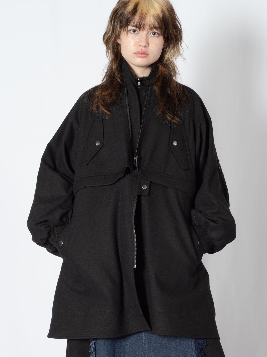 Japanese Brand Wizzard - Detachable Bomber Jacket (2in1) Size M / US 6-8 / IT 42-44 - 8 Thumbnail