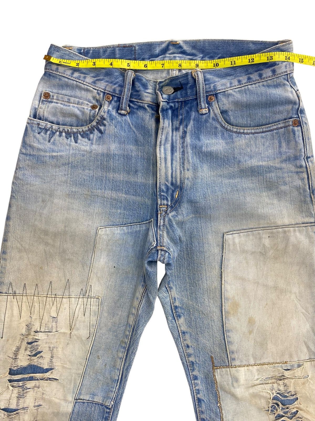Japanese Brand Iron Market Brand Mud Wash Style Patch Jeans Size US 29 - 9 Thumbnail