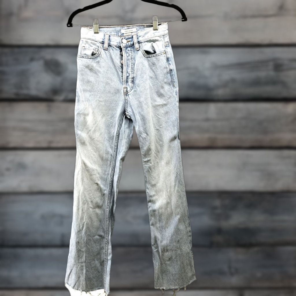 Pacsun Pacsun High Rise Bootcut Jeans Womens Size 24 Light Wash Blue Split Hem Size 42" / US 20 - 1 Thumbnail