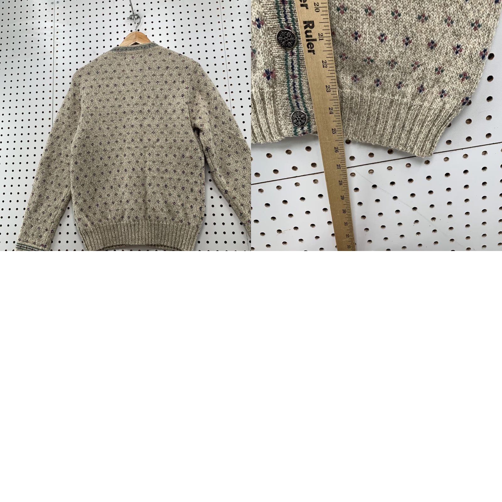 Eddie Bauer VINTAGE Eddie Bauer Cardigan Wool Blend Knit Sweater Womens Medium Beige 80s Cardigan Womens M Beige 80s Vintage Eddie Bauer Sweater Women Size M / US 6-8 / IT 42-44 - 8 Thumbnail