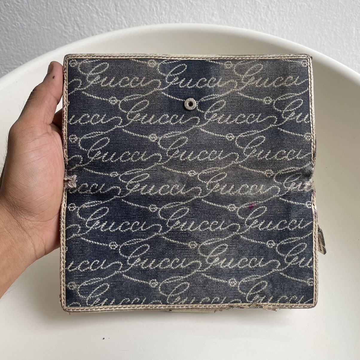 Gucci Vintage Gucci Denim Blue Wallet Size ONE SIZE - 6 Thumbnail