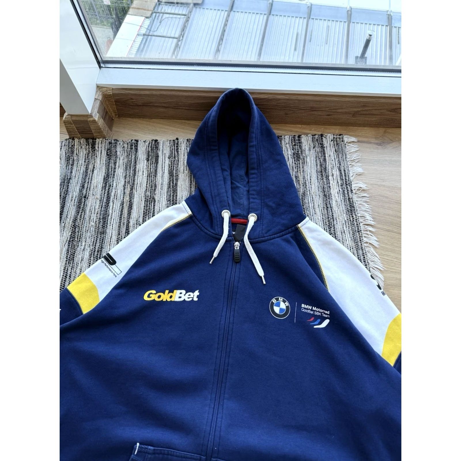 BMW BMW Motorrad SBK Racing Hoodie XL Blue Nike Athletic Authentic Zip Embroidered Logo Pockets Hooded Vintage Racing Bmw Hoodie Mens Size US XL / EU 56 / 4 - 5 Thumbnail
