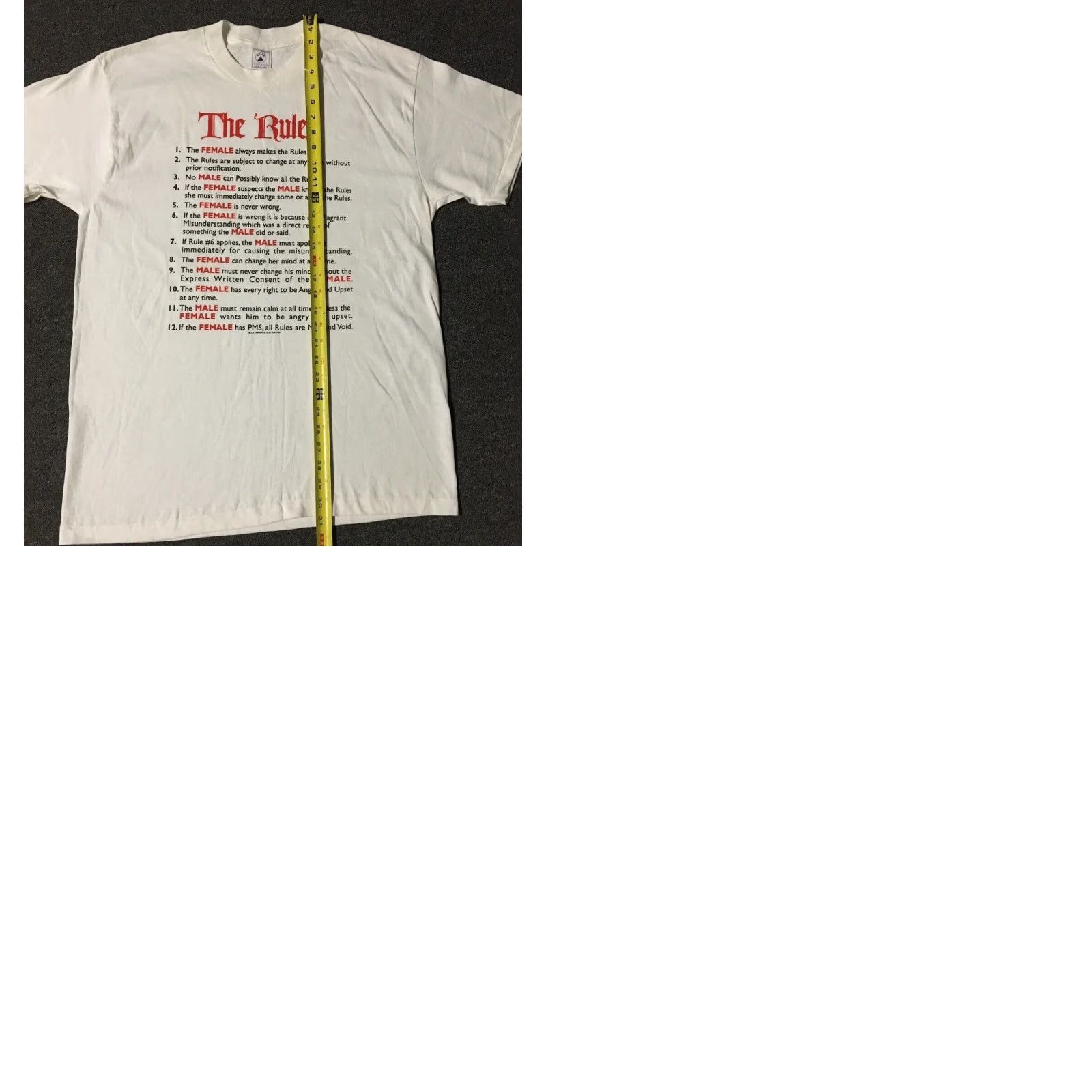 Vintage VINTAGE 90s All Problems Begin With Men Shirt L White Single Stitch Crew Neck Short Sleeve Graphic Tee Mens Size US L / EU 52-54 / 3 - 9 Thumbnail