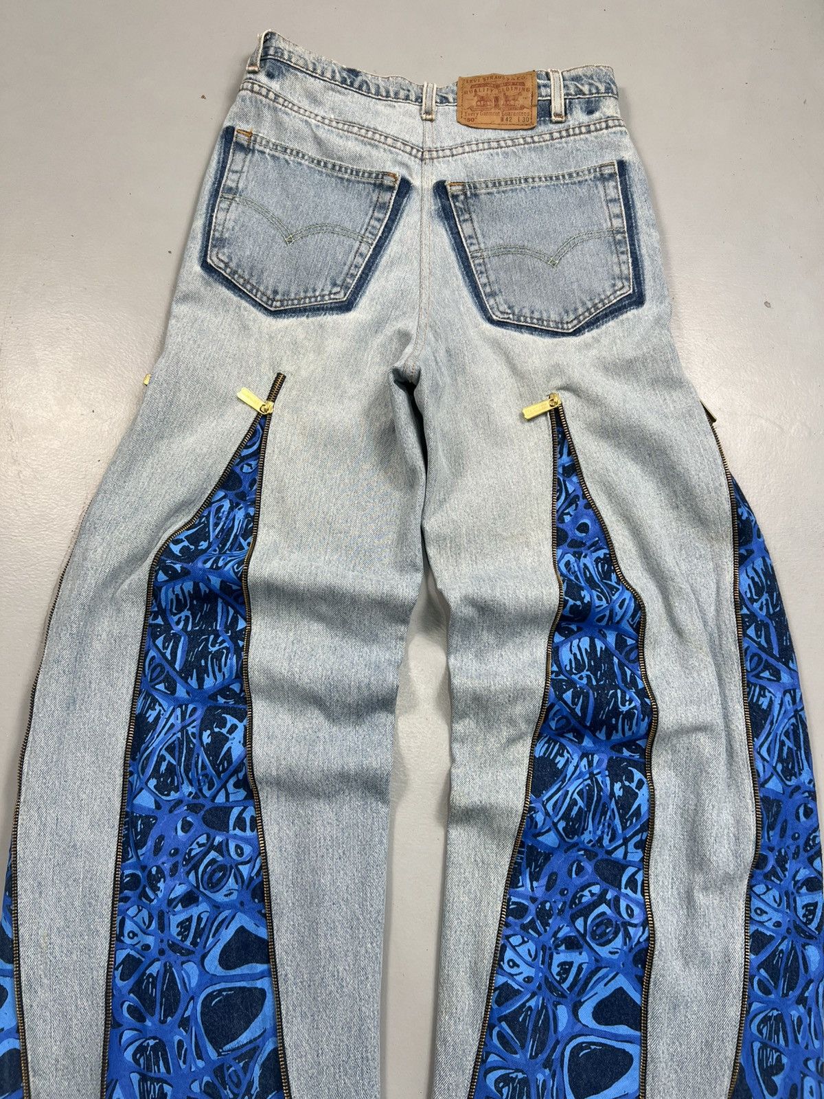 Levi's Crazy 10f1 reworked chain bottom zip up printed denim Size US 30 / EU 46 - 6 Thumbnail