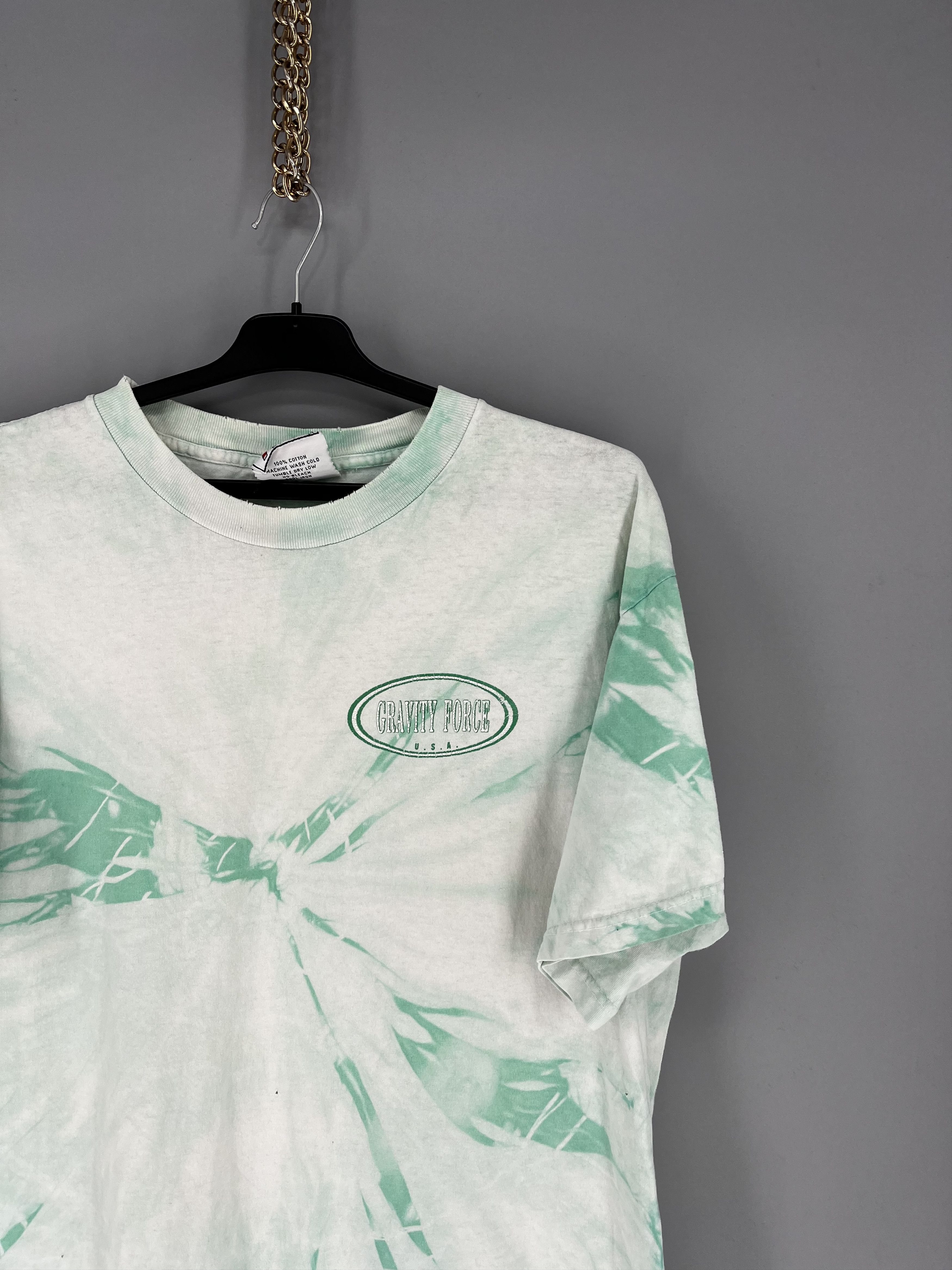 Vintage Vintage 90s Gravity Force Big Logo Full Print Tie-Dye Shirt Size US L / EU 52-54 / 3 - 5 Thumbnail