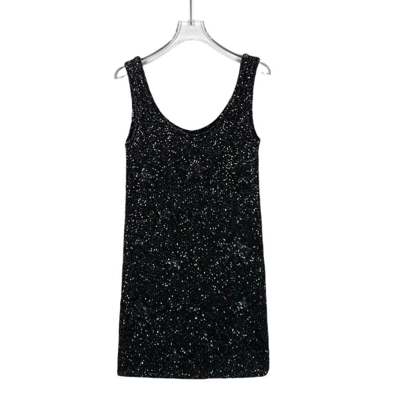 Chanel Chanel Black Sparkling Dress Size S 0089 Size S / US 4 / IT 40 - 1 Thumbnail
