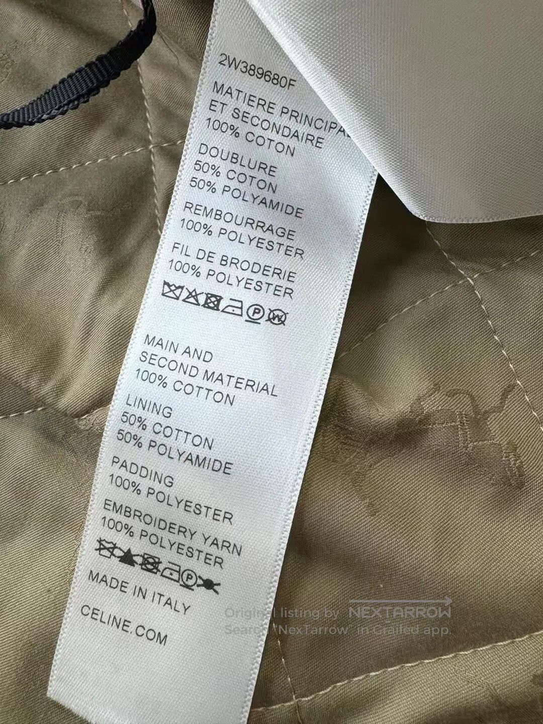 Celine celine beige quilted cotton jacket with collar. Size S / US 4 / IT 40 - 7 Thumbnail