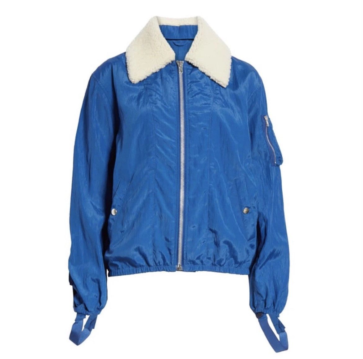 Helmut Lang NWT Helmut Lang Shearling Parachute Bomber Jacket Blue S Size S / US 4 / IT 40 - 2 Thumbnail