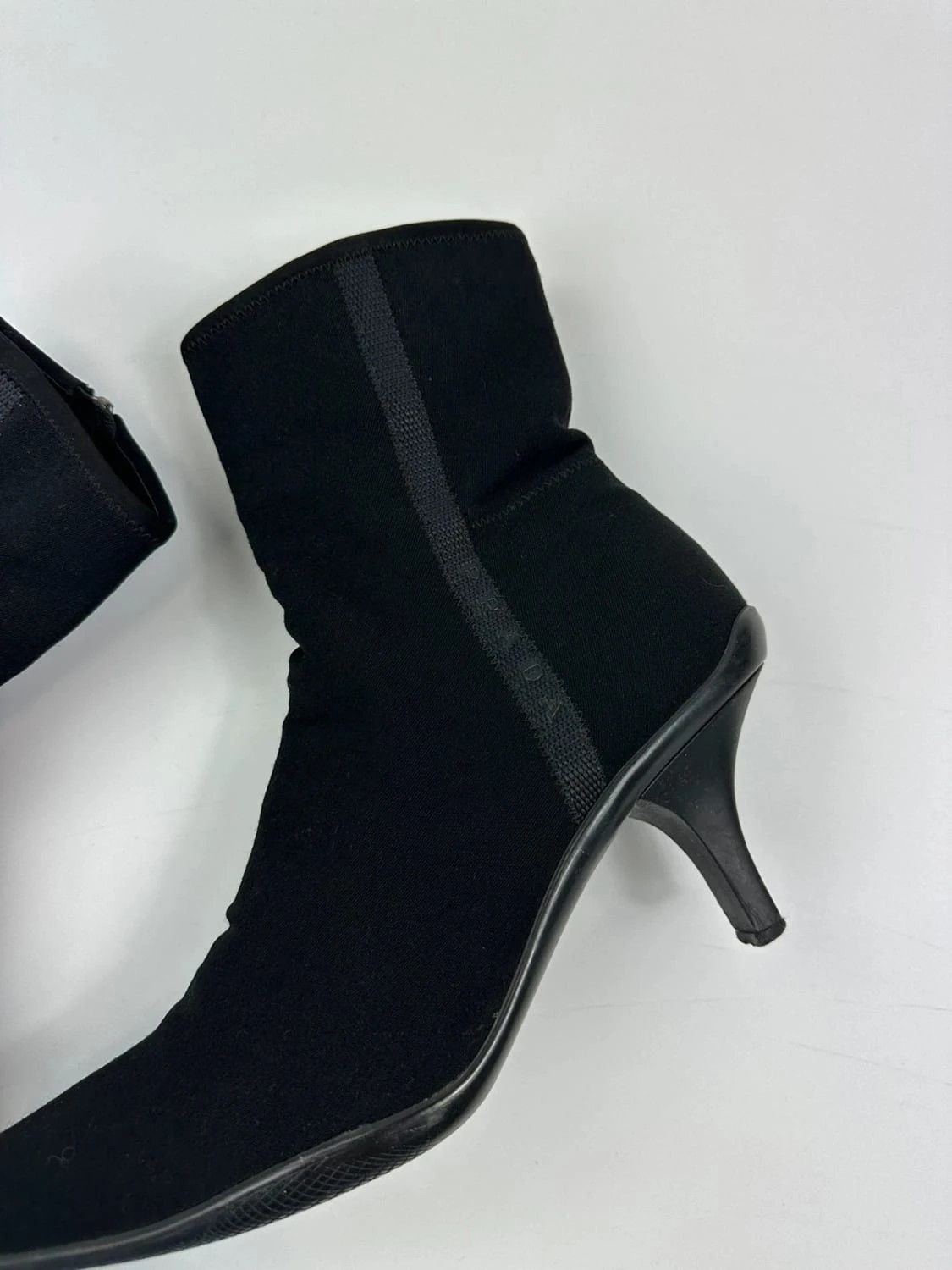 Prada Prada Sport Neoprene Boots Bottines Black bout pointu Size US 7.5 / IT 37.5 - 3 Thumbnail
