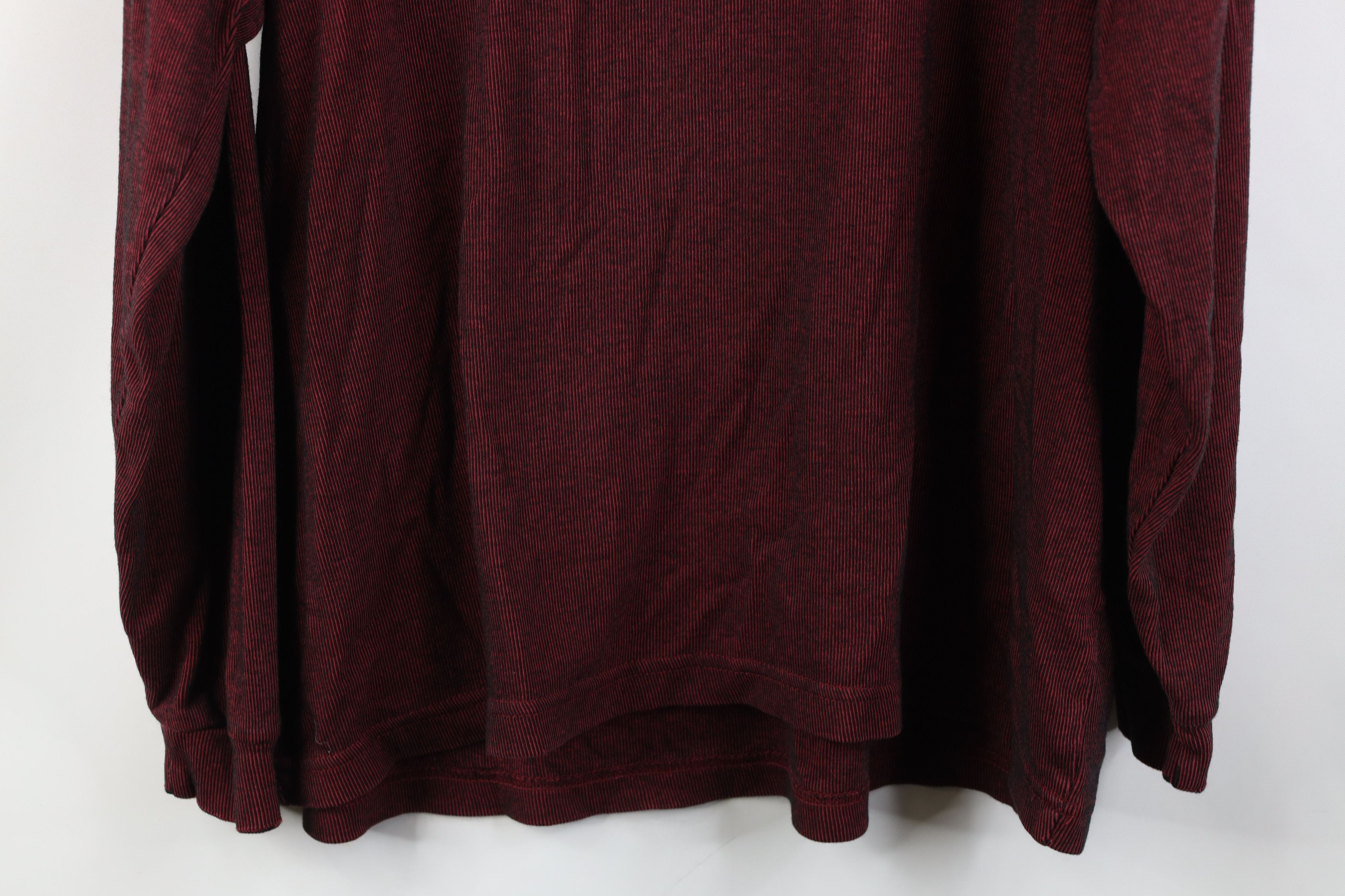 Vintage Vintage 90s Streetwear Ribbed Knit Mock Neck T-Shirt Red Size US M / EU 48-50 / 2 - 14 Thumbnail