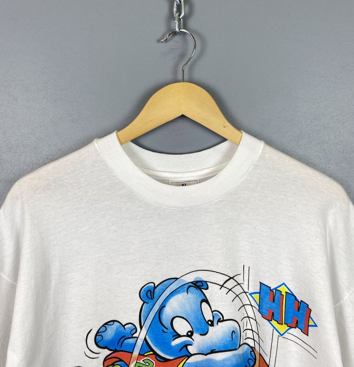 Vintage Vintage Happy Hippo Ferrero 1999 Art T-Shirt Hanes White Top Size US XL / EU 56 / 4 - 2 Thumbnail