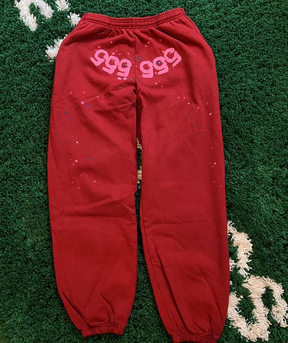 Spider Worldwide Sp5der Sweatpants Red Merlot 555 Angel Number