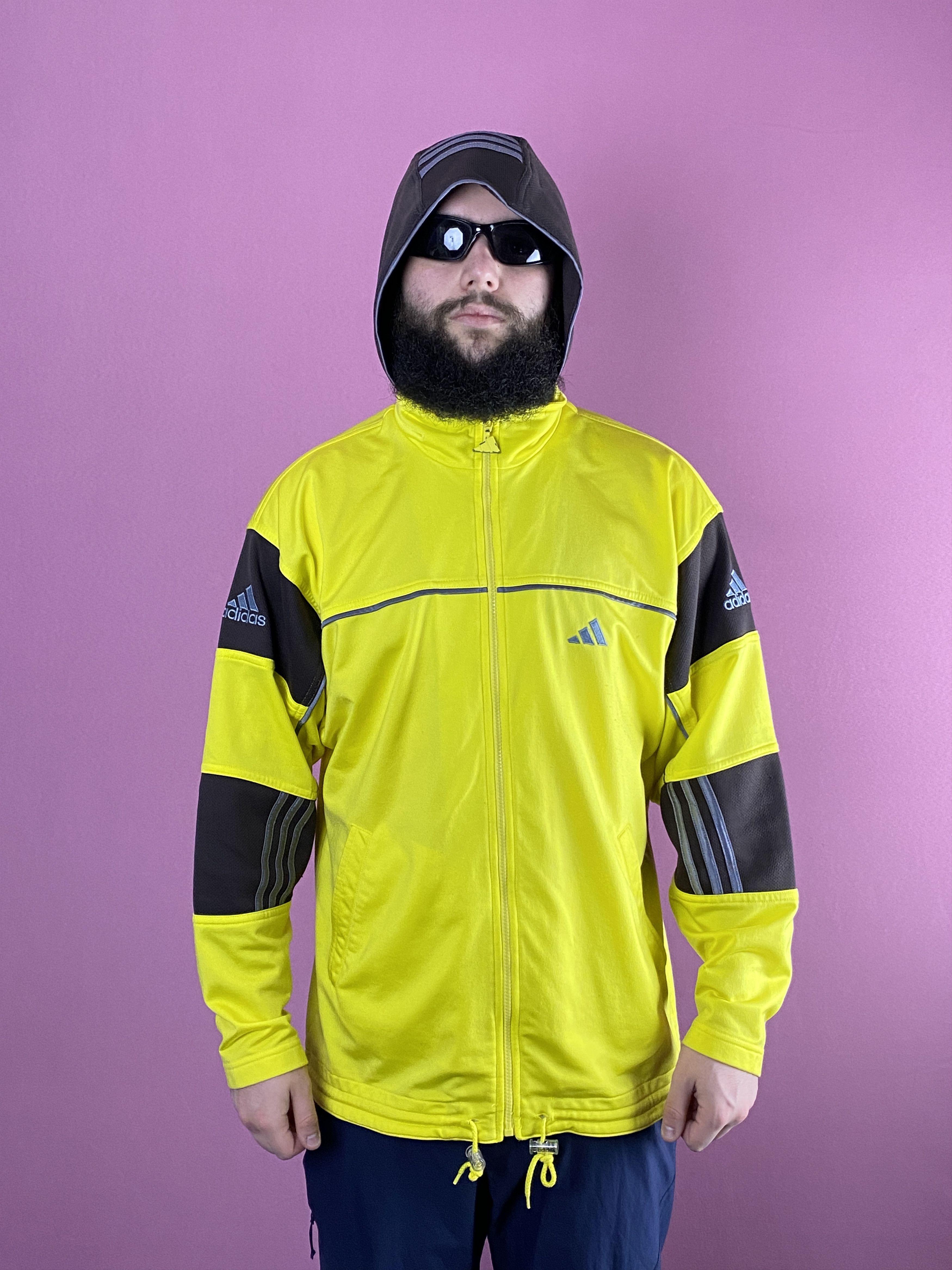 Adidas × Vintage 90s Adidas Vintage Men's Hooded Track Jacket - L Size US L / EU 52-54 / 3 - 2 Thumbnail