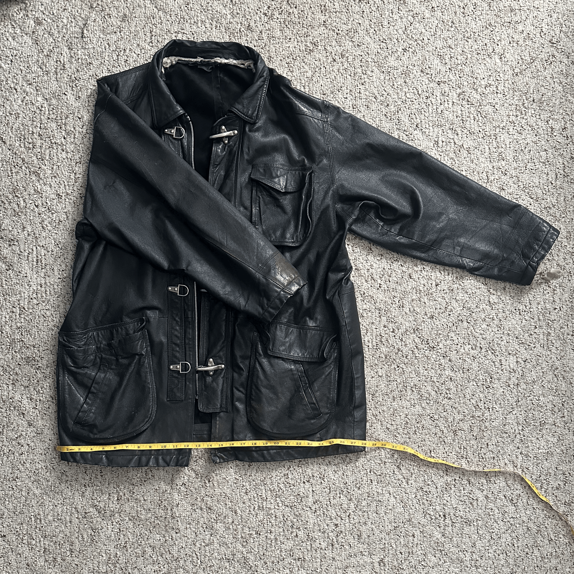 Genuine Leather Dual Control Vintage Distressed Fireman Clasp Leather Jacket Size US L / EU 52-54 / 3 - 1 Thumbnail
