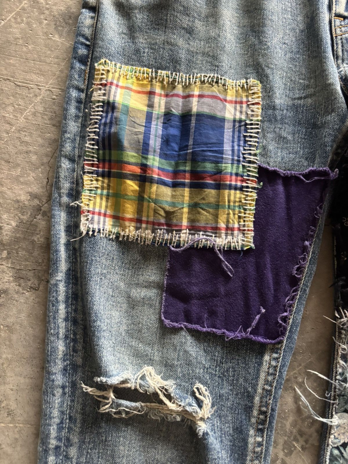 Japanese Brand KEEP SHOW LEGIT skinny slim japanese patchwork KAPITAL style Size US 31 - 11 Thumbnail