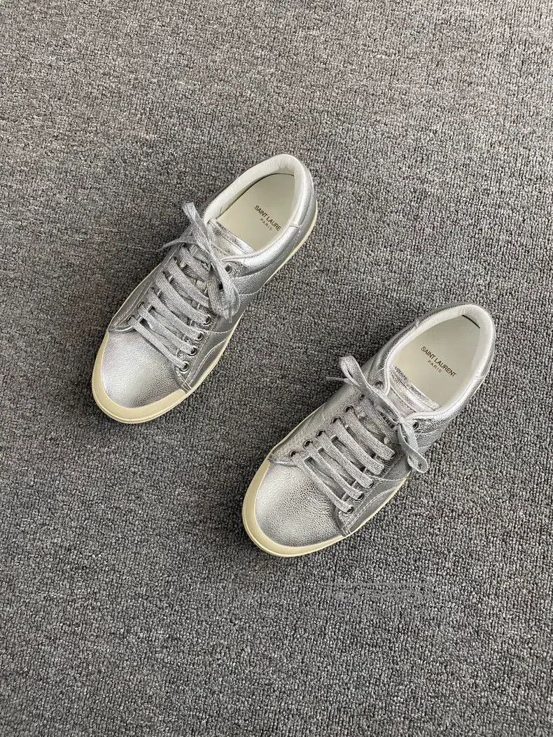 Saint Laurent Paris Saint Laurent Paris Silver Plated Sneakers Size US 9 / EU 42 - 1 Thumbnail