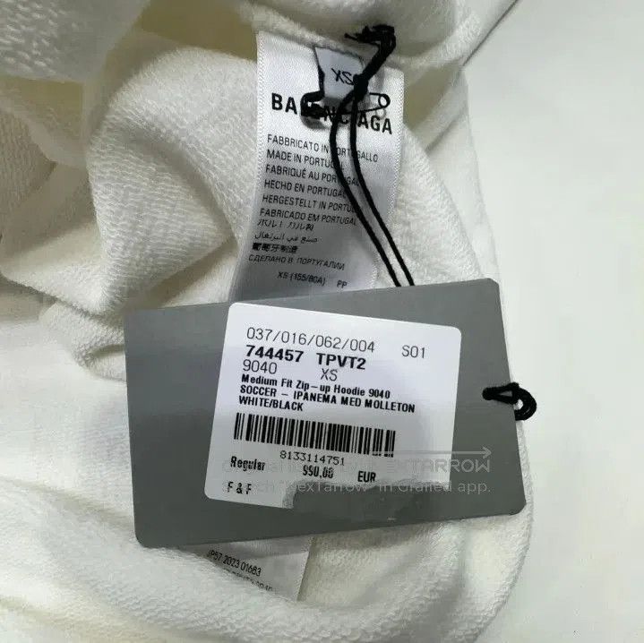 Balenciaga Balenciaga Stylish White Hooded Zip Sweatshirt. Size US XS / EU 42 / 0 - 3 Thumbnail