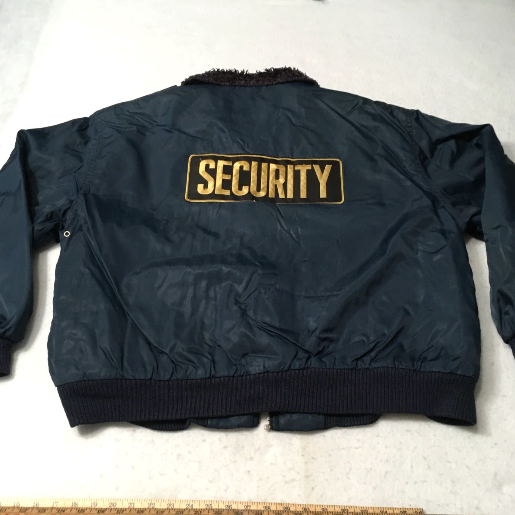 Vintage VINTAGE lion Security Police Bomber Jacket XL Blue Nylon Fur Collar Tuffy Topper Mens Size US XL / EU 56 / 4 - 2 Thumbnail