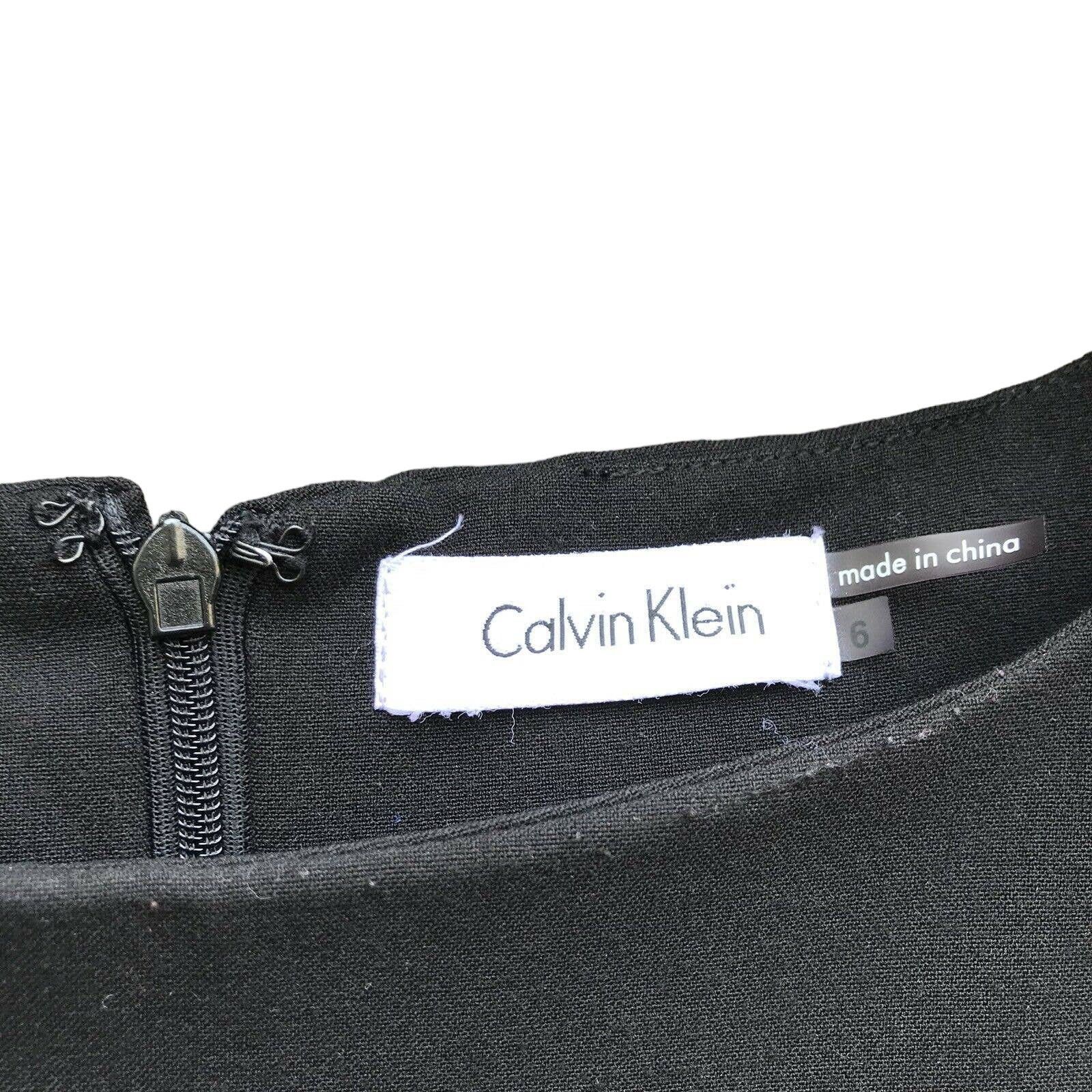 Calvin Klein Calvin Klein Black Sleeveless Sheath Dress - 6 - Pintucked Size M / US 6-8 / IT 42-44 - 4 Thumbnail