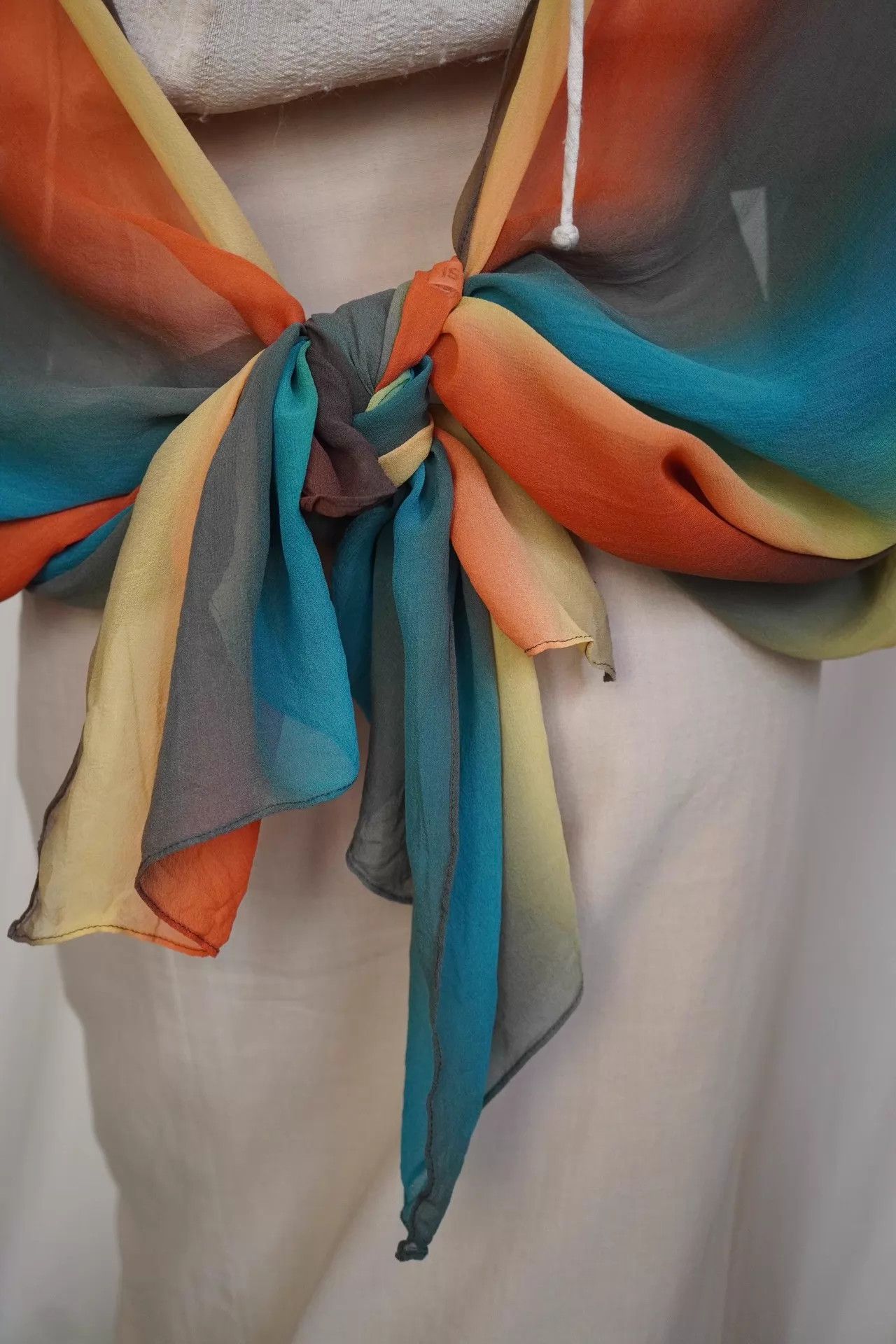 Issey Miyake Issey Miyake 2000s Ombre Wide Silk Scarf Size ONE SIZE - 2 Thumbnail